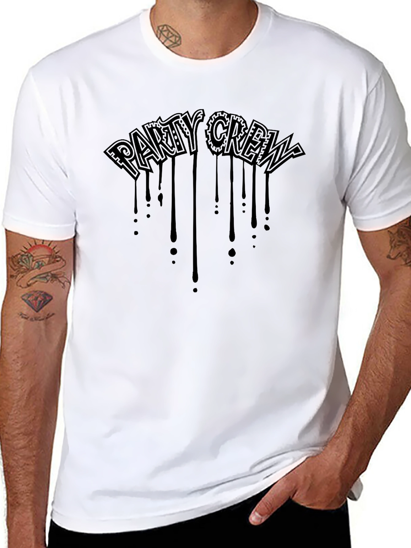Party Crew Black Graphic T-Shirt