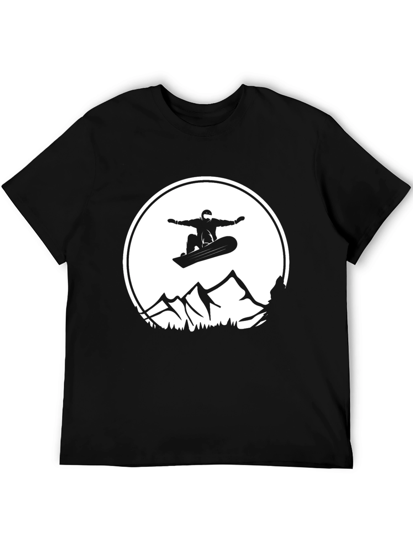 Snowboarder Graphic Tee - Black Cotton Comfort