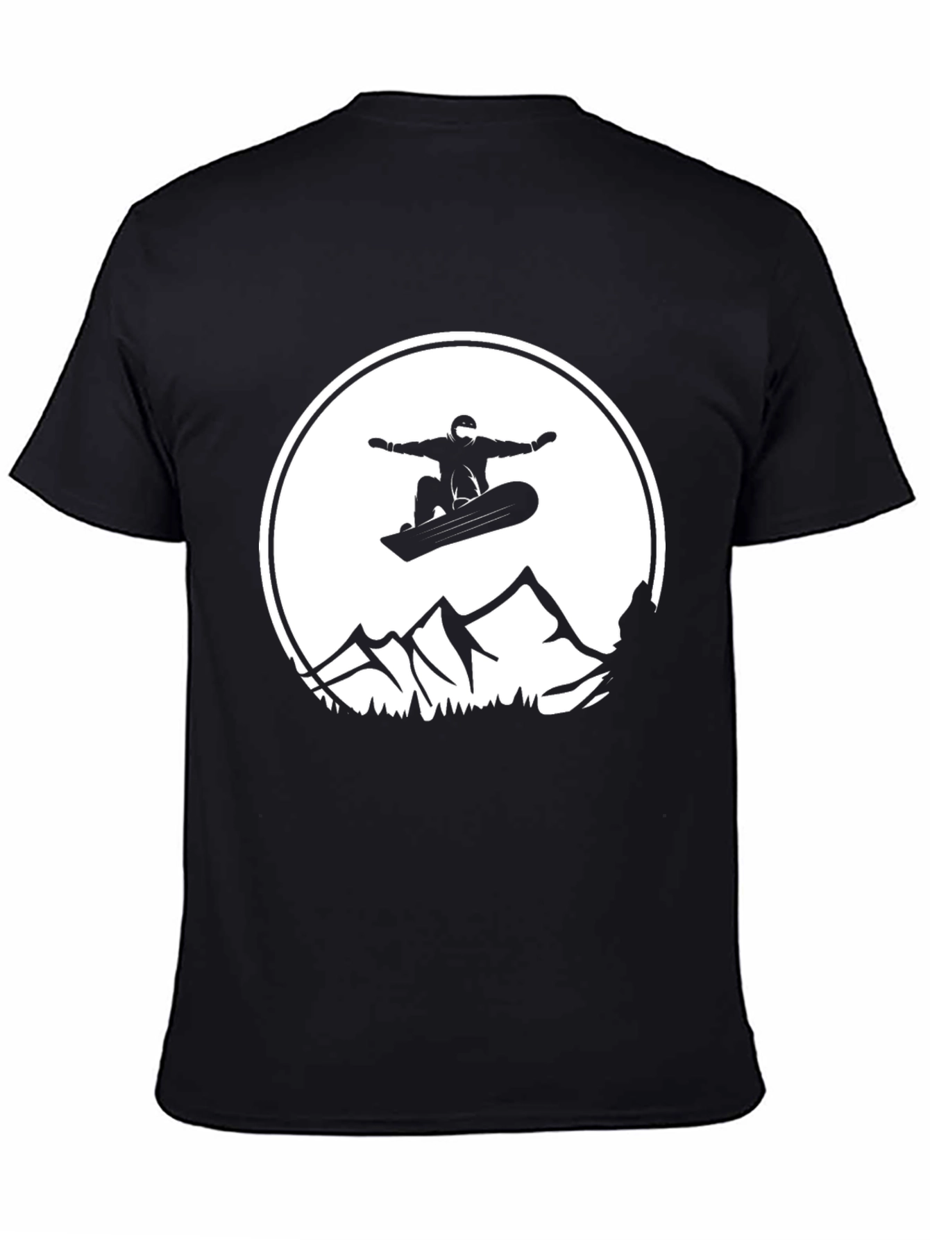 Snowboarder Graphic Tee - Black Cotton Comfort