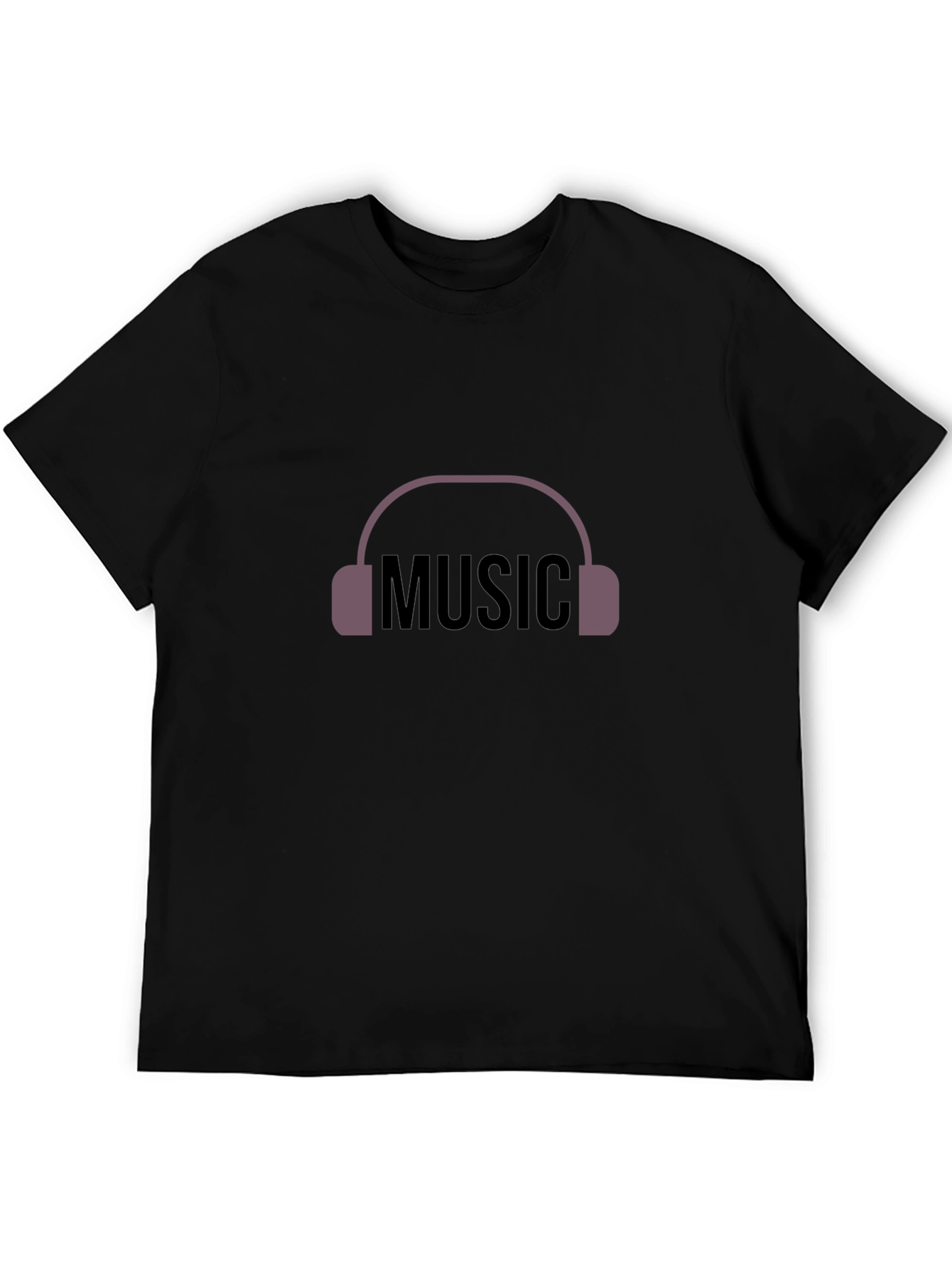 Music Headphone Graphic Tee - Black
