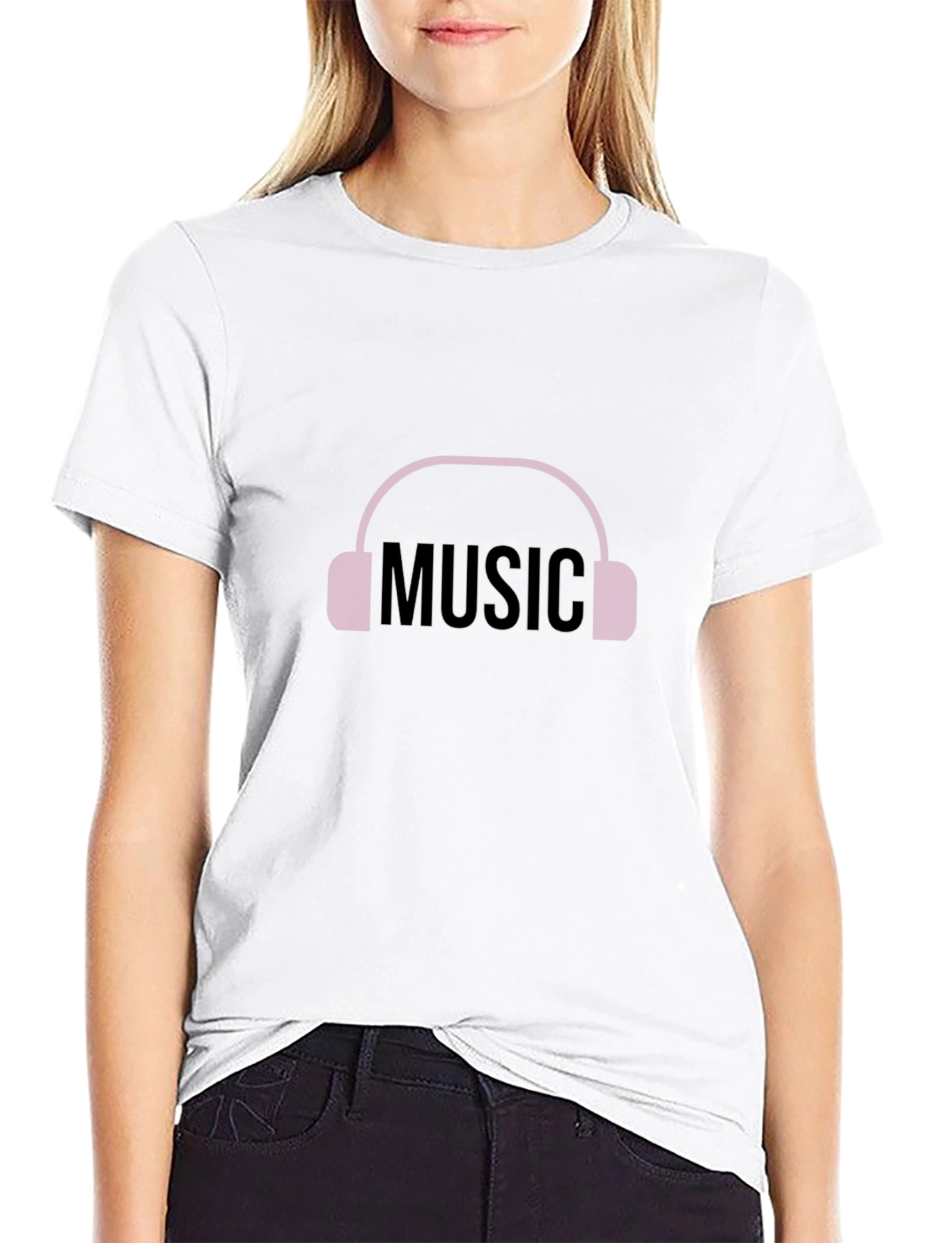 Music Headphone Graphic Tee - Black