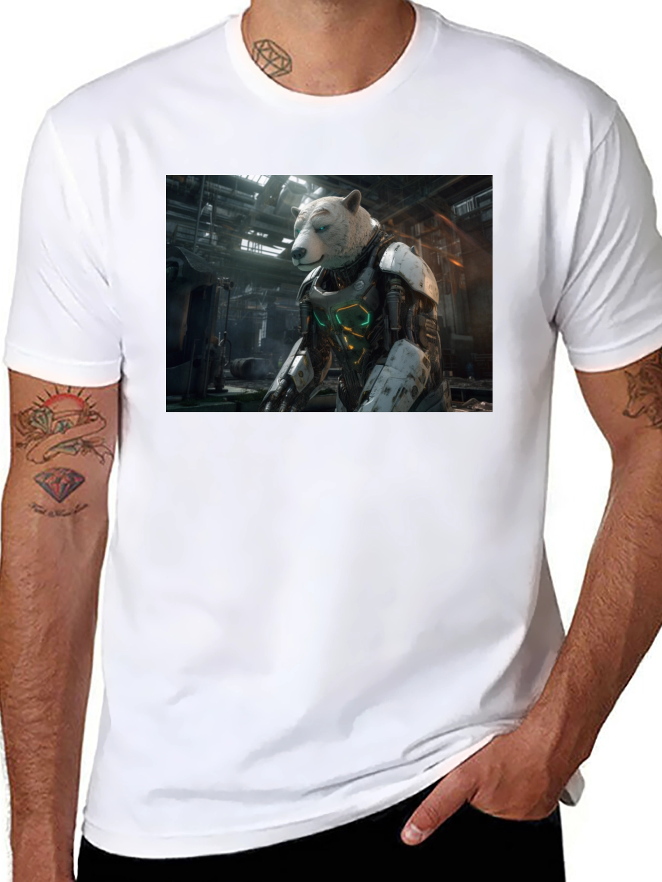 Sci-Fi Bear Robot T-Shirt