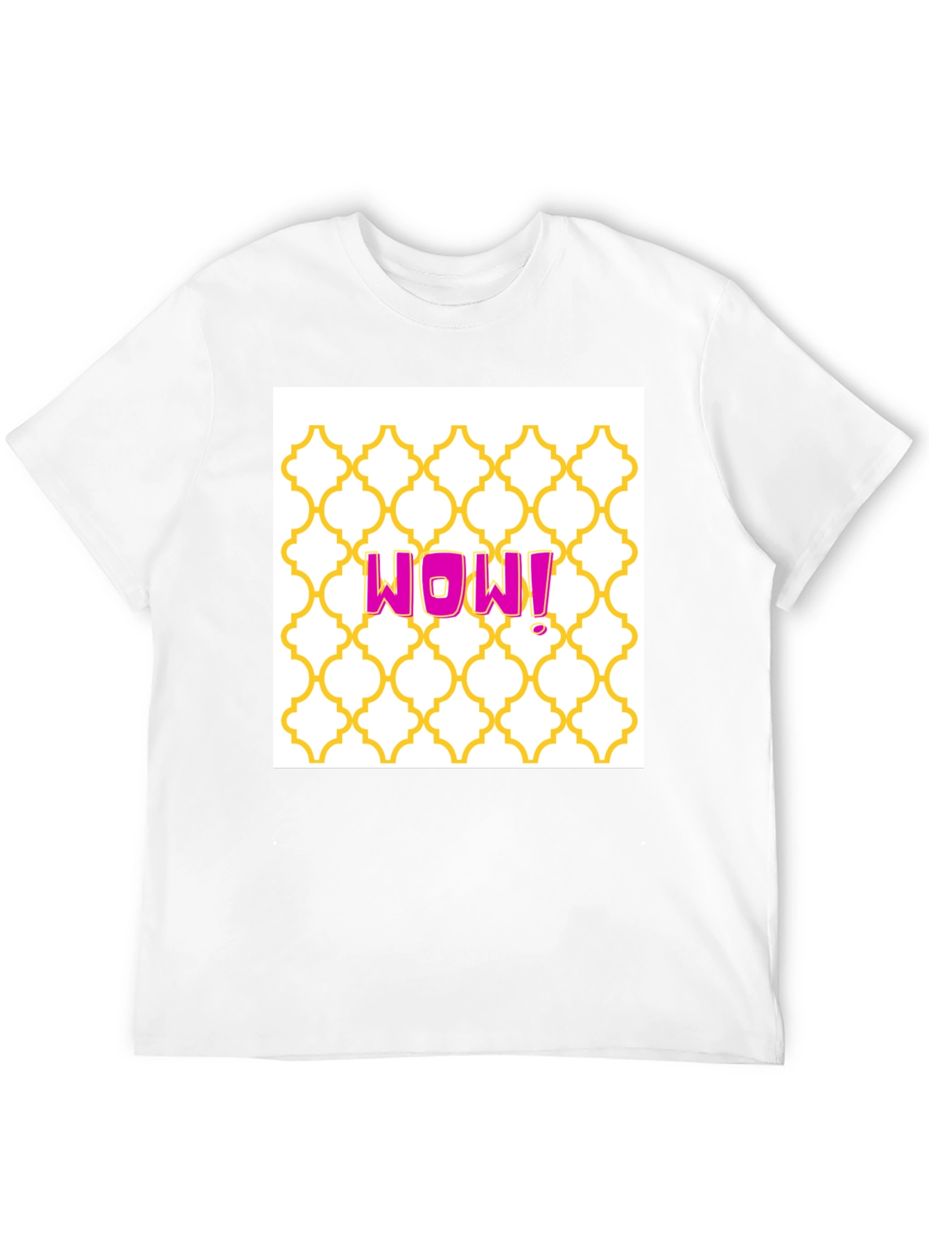 WOW! Graphic Tee - Trendy Pattern Black T-Shirt