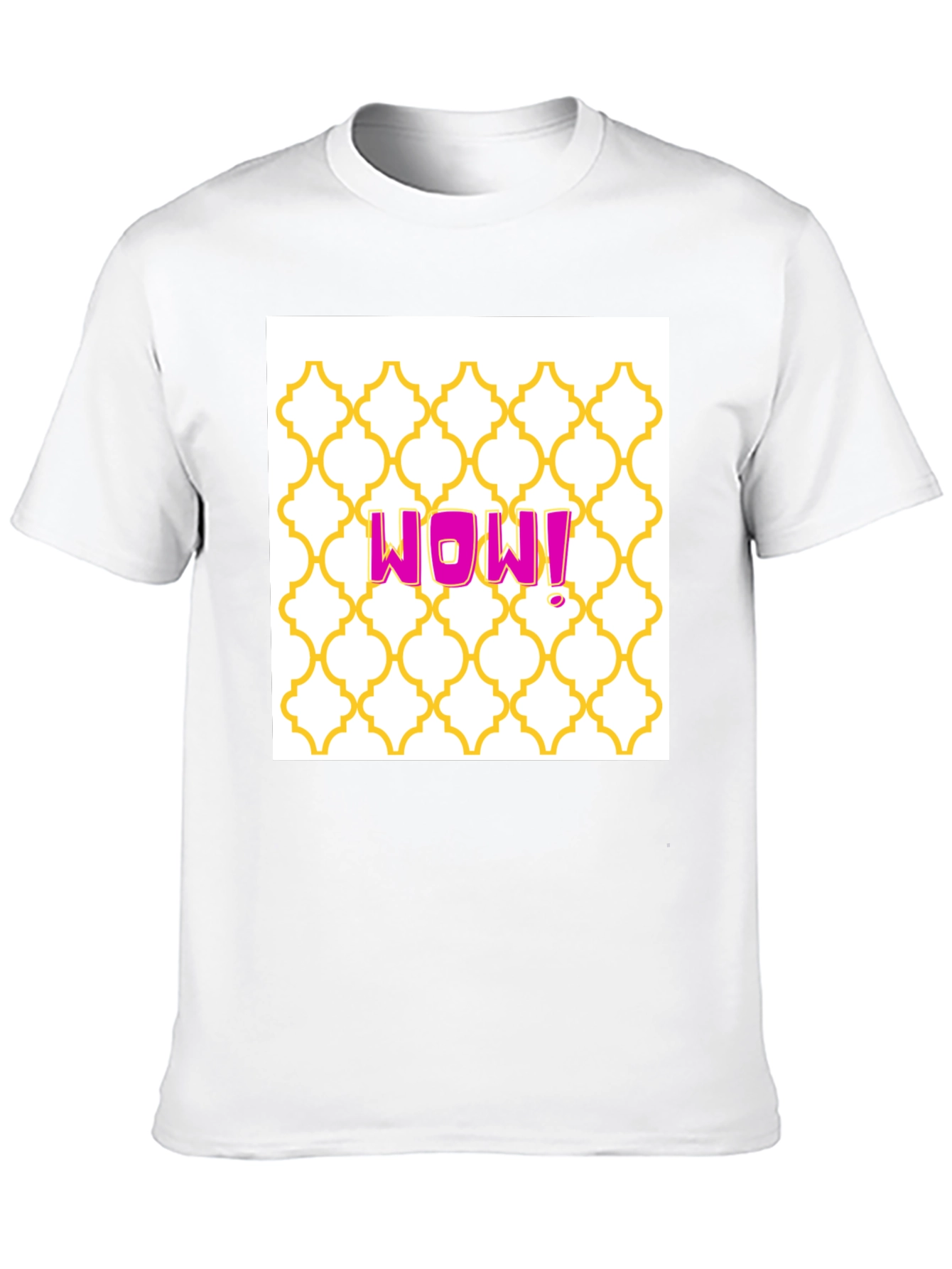 WOW! Graphic Tee - Trendy Pattern Black T-Shirt