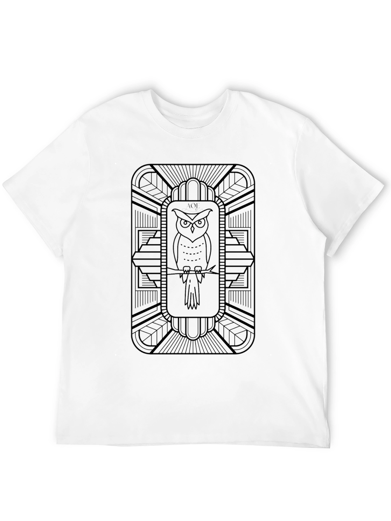 Art Deco Owl Graphic T-Shirt