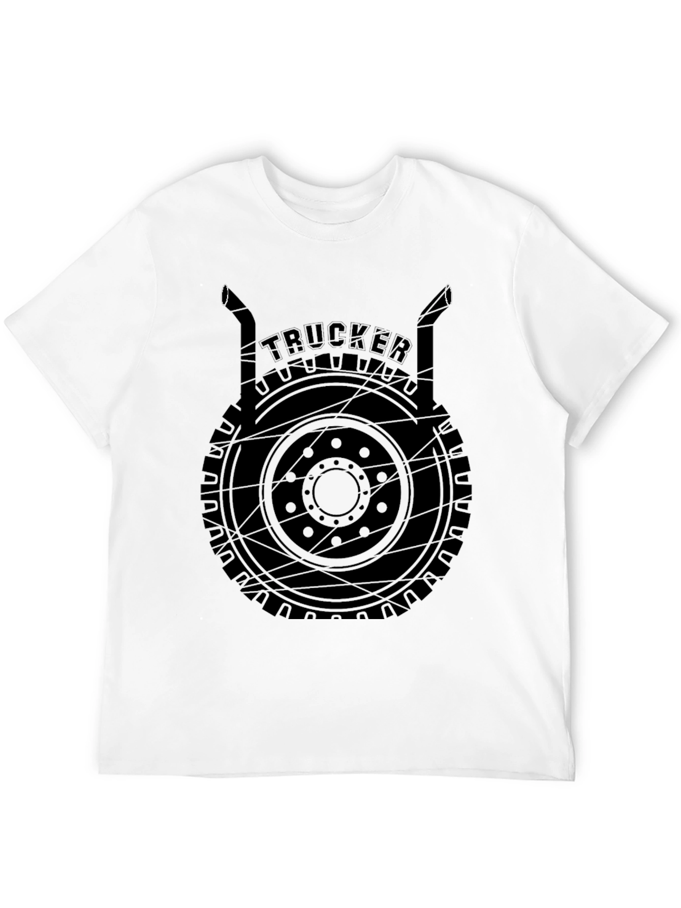 Trucker T-Shirt Black Graphic Tee