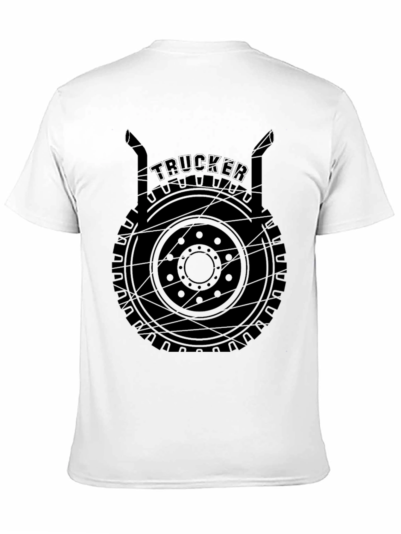 Trucker T-Shirt Black Graphic Tee