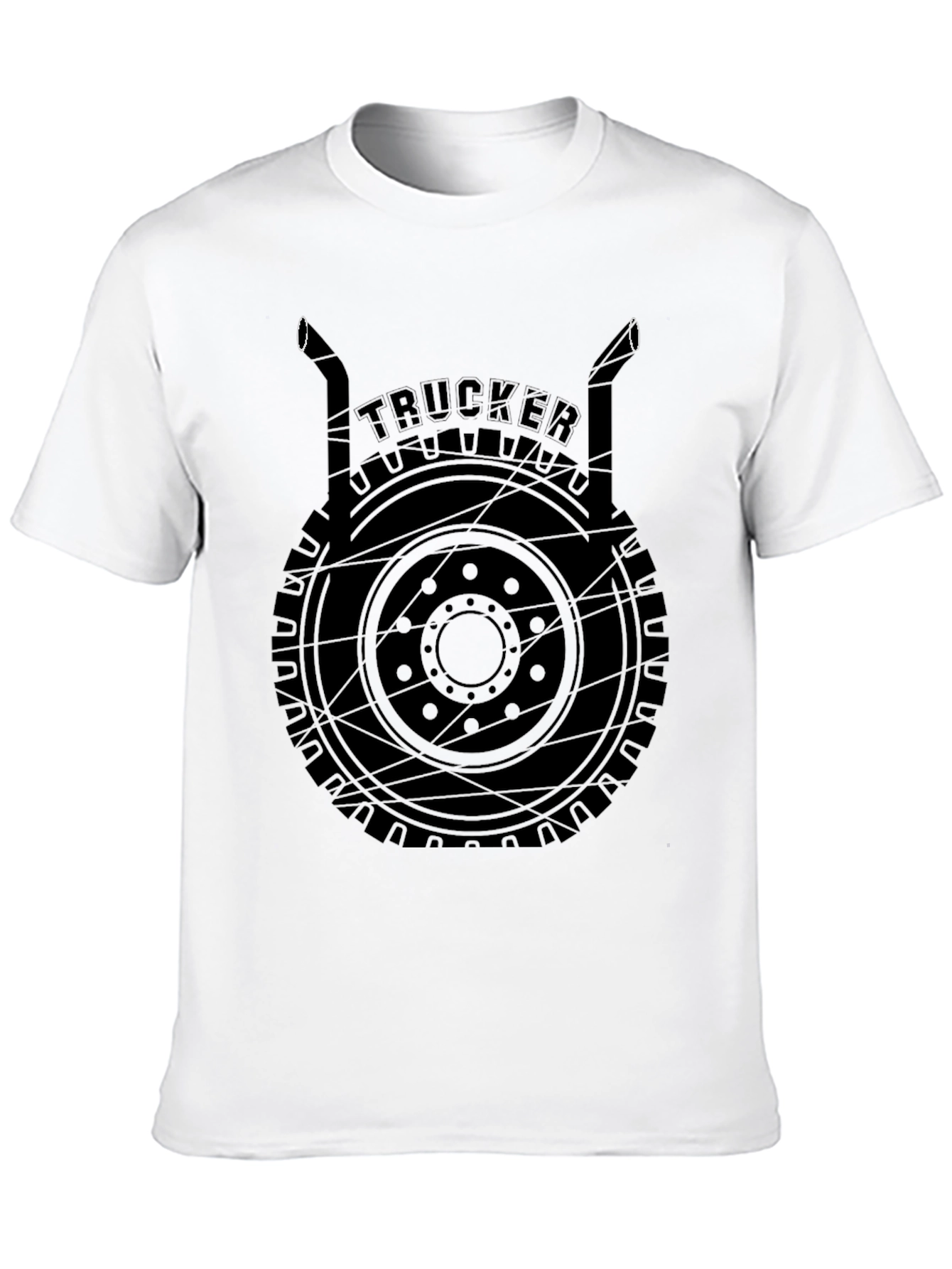 Trucker T-Shirt Black Graphic Tee