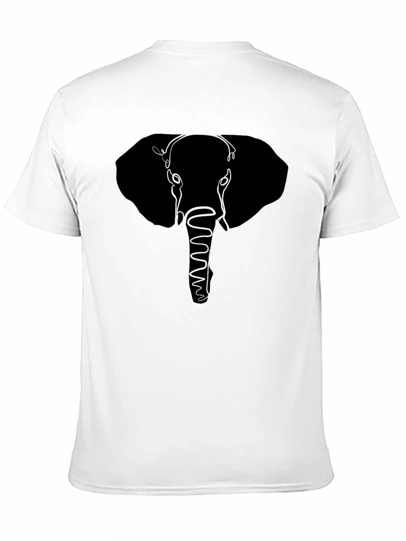 Elephant Outline Graphic Tee - Mens Black T-Shirt