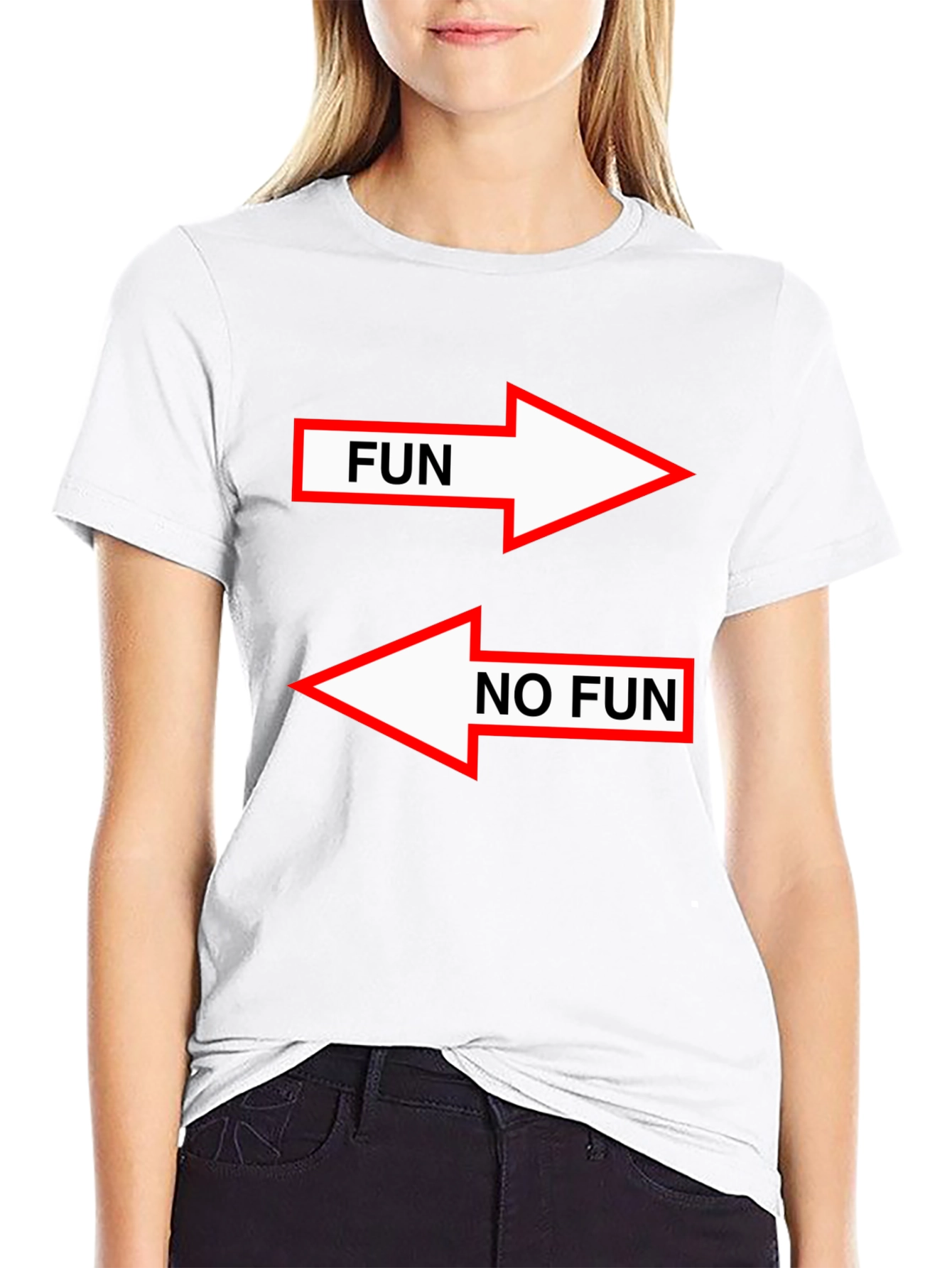 Fun/No Fun Arrow Graphic Tee - Black