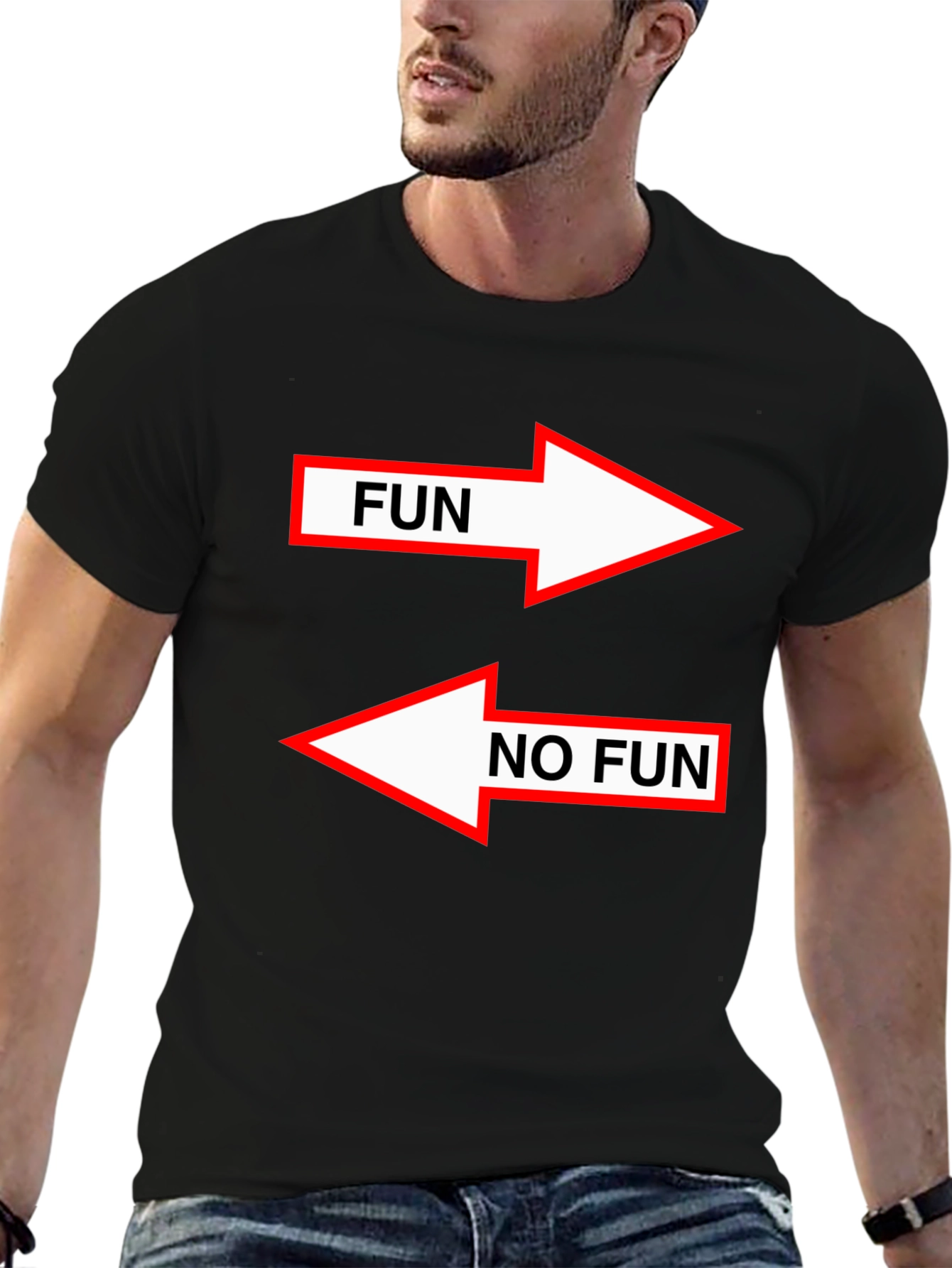 Fun/No Fun Arrow Graphic Tee - Black