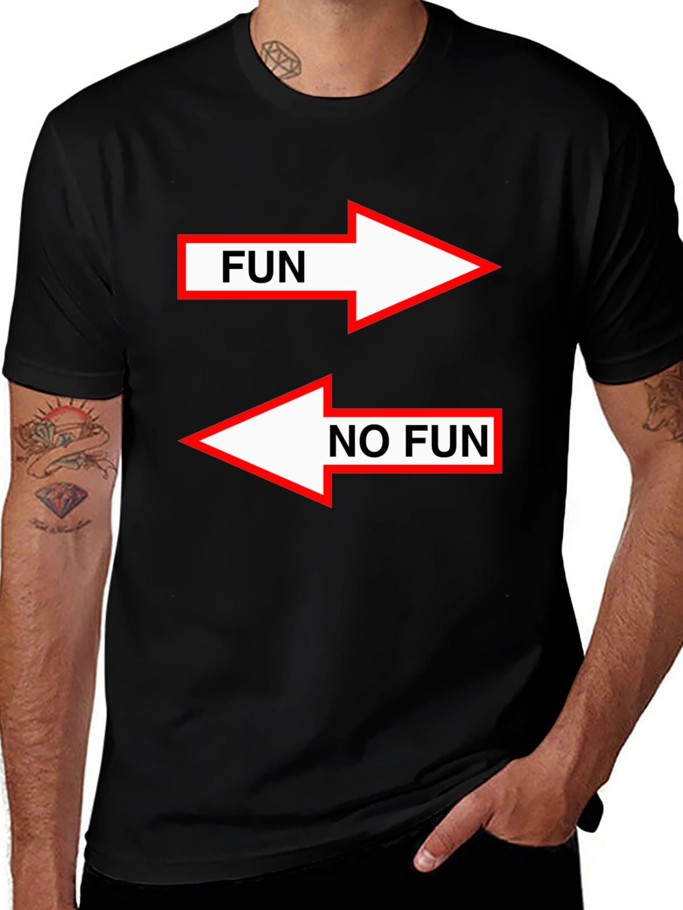 Fun/No Fun Arrow Graphic Tee - Black