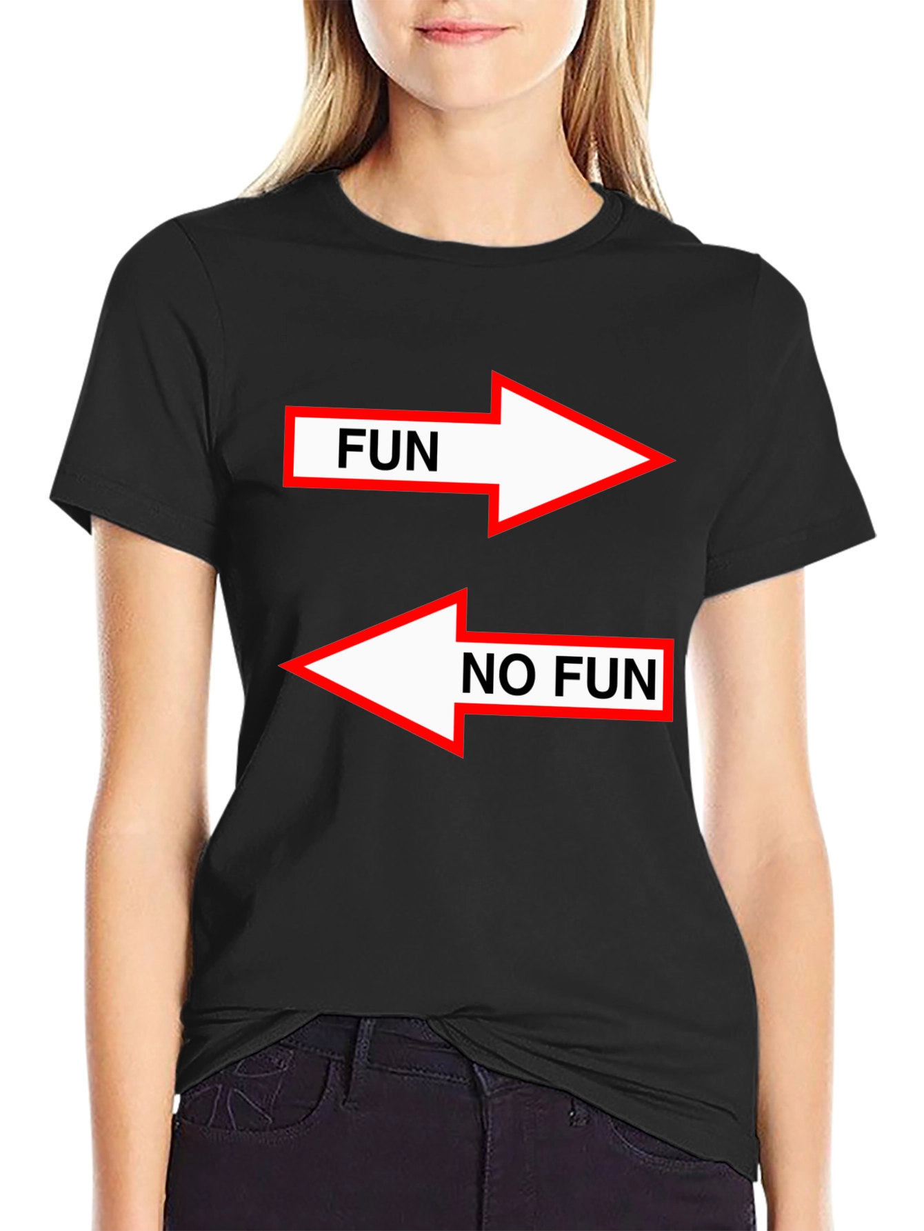Fun/No Fun Arrow Graphic Tee - Black
