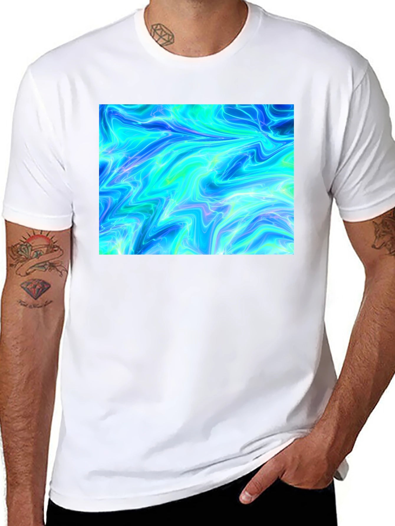 Electric Blue Graphic Tee - Unique Design
