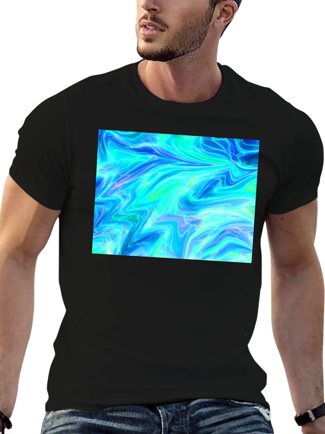 Electric Blue Graphic Tee - Unique Design