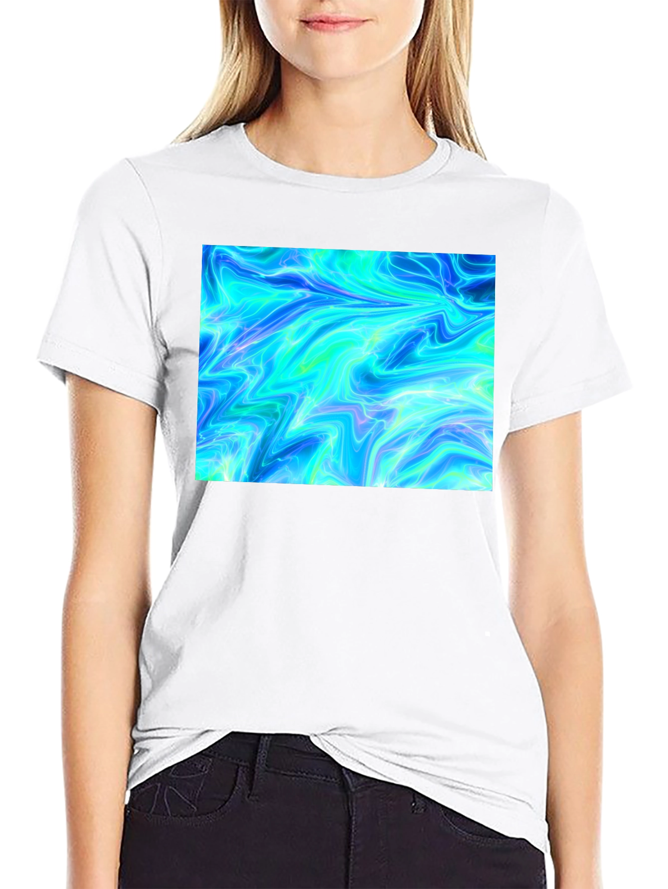 Electric Blue Graphic Tee - Unique Design