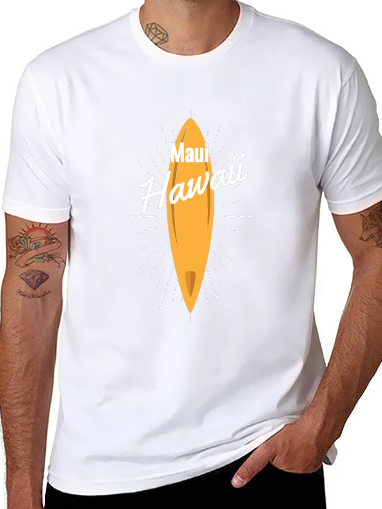 Maui Hawaii Surfboard T-Shirt | Casual Graphic Tee