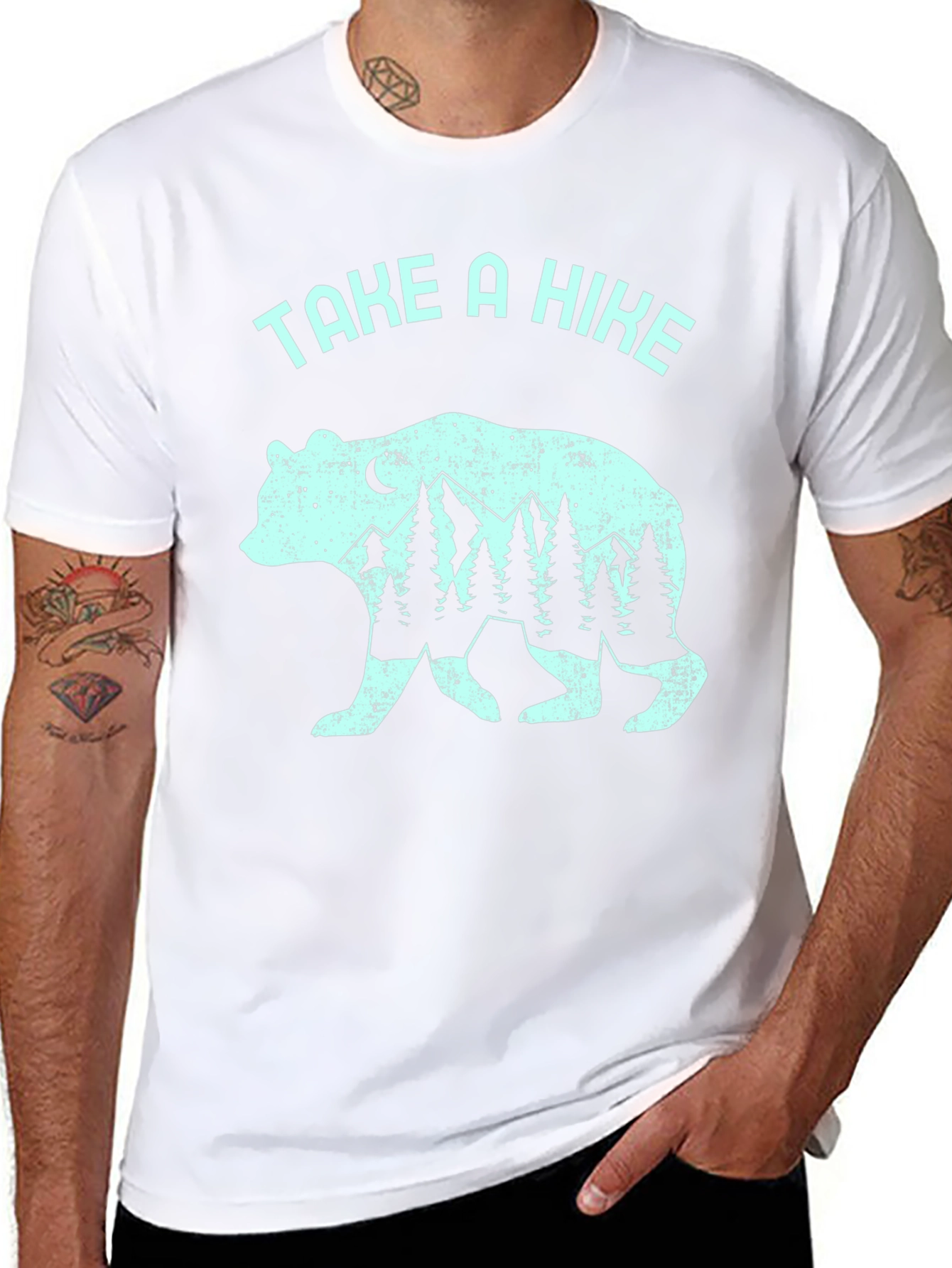 Take a Hike Bear Graphic Tee - Black