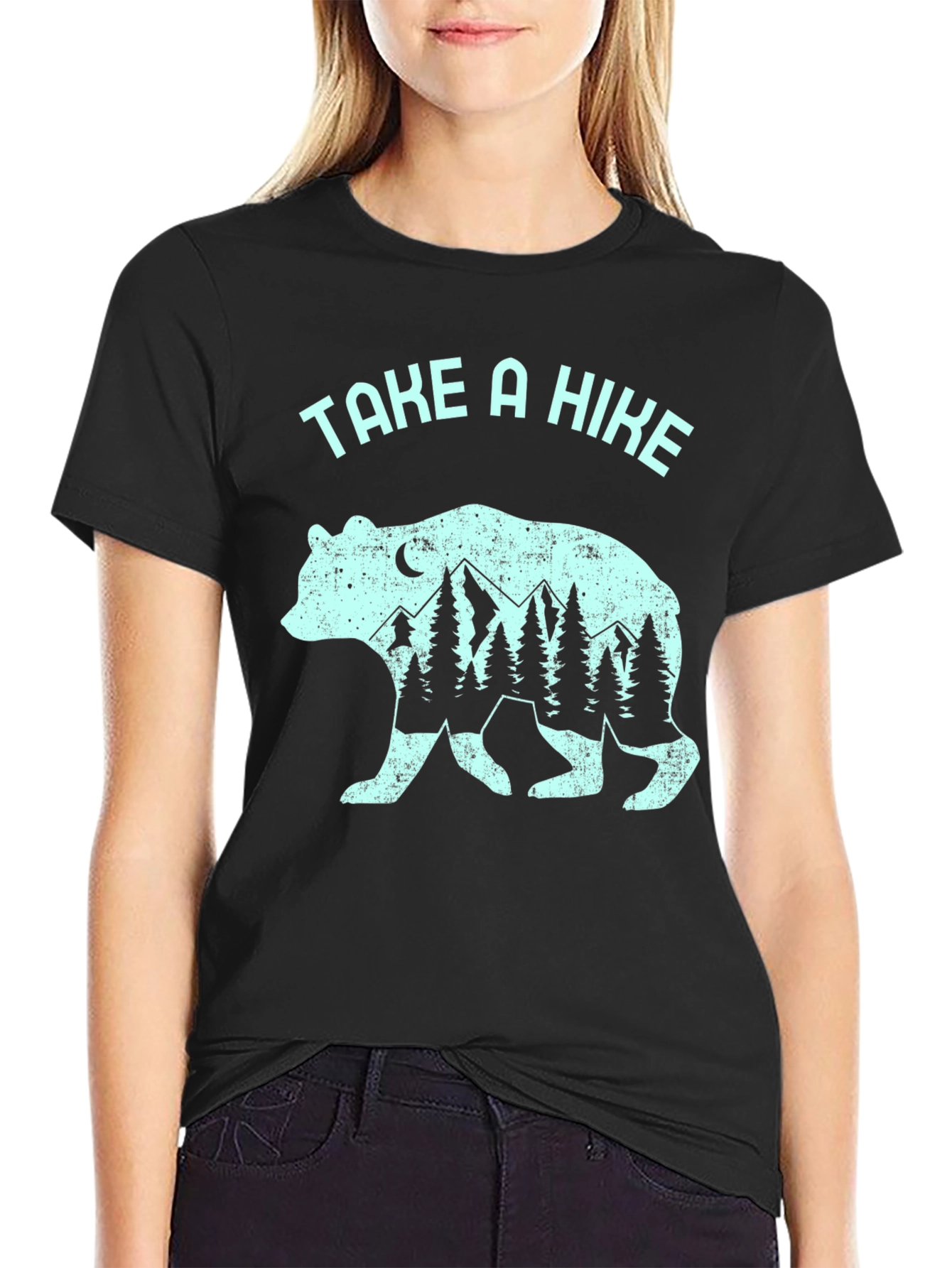 Take a Hike Bear Graphic Tee - Black