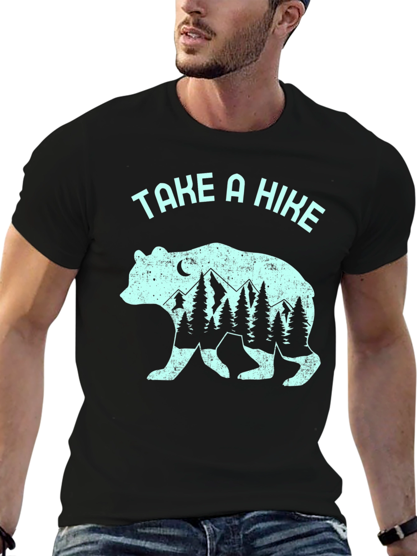 Take a Hike Bear Graphic Tee - Black