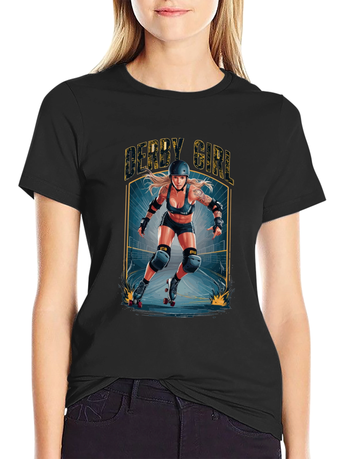 Derby Girl Graphic T-Shirt Roller Skating Tee