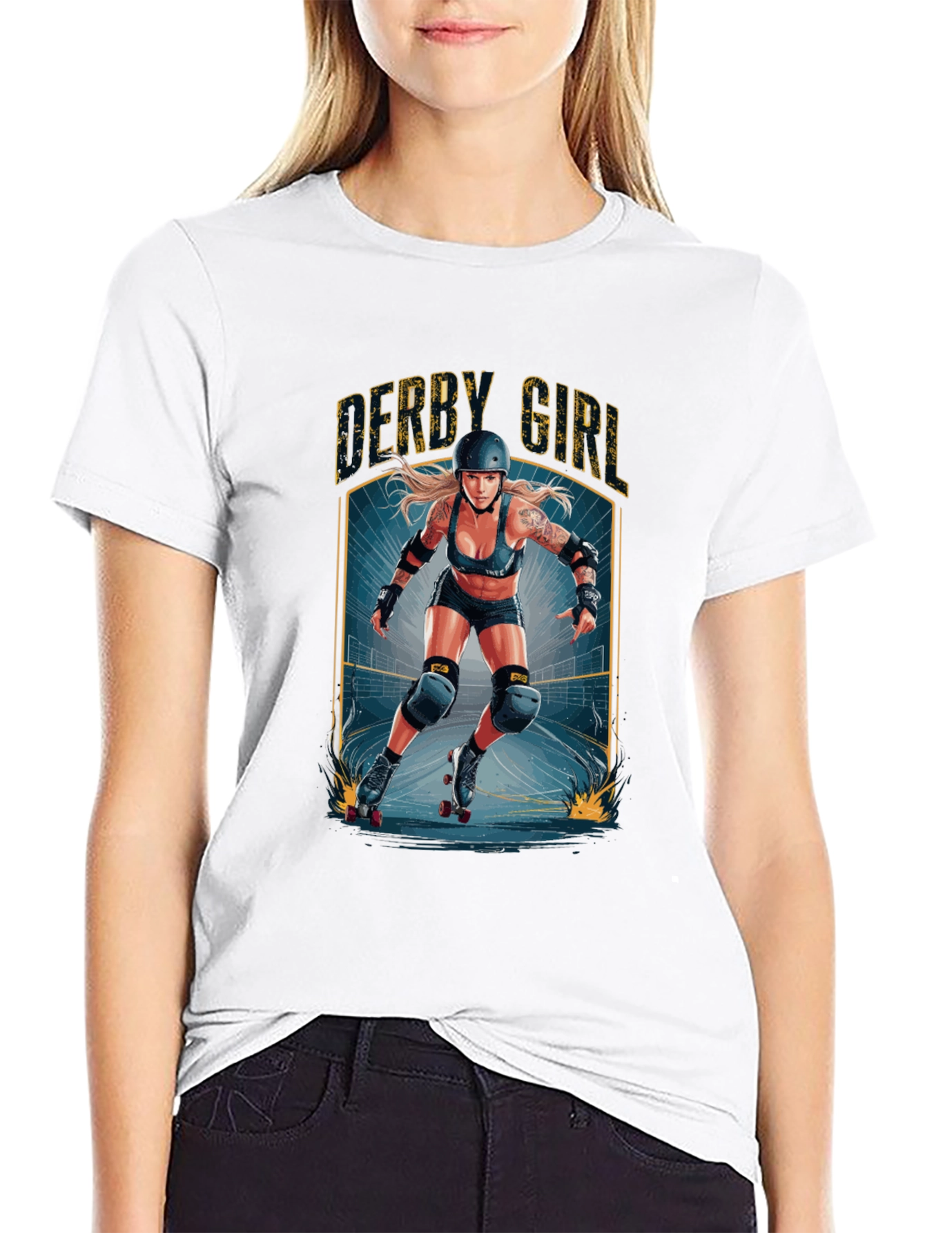 Derby Girl Graphic T-Shirt Roller Skating Tee