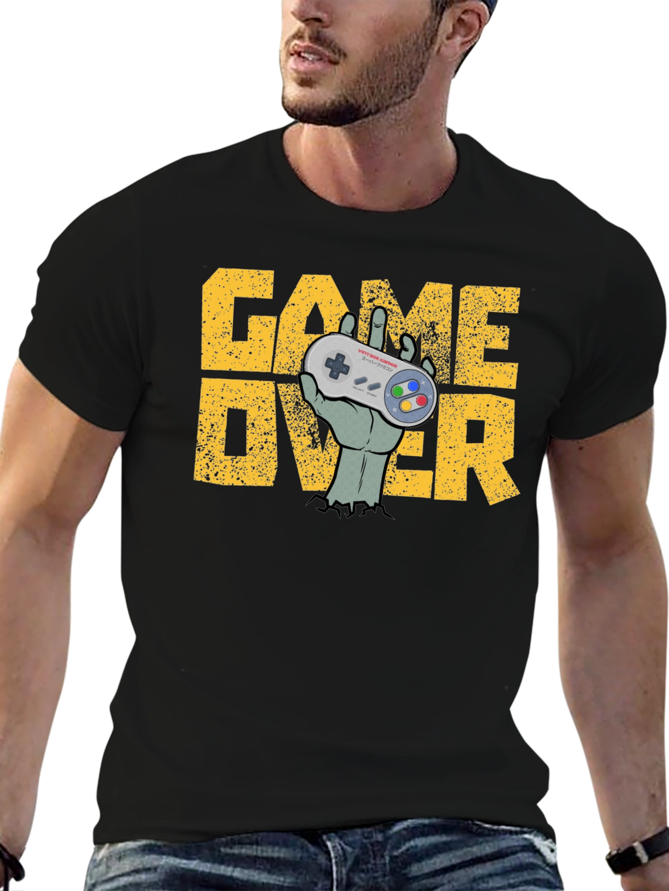 Game Over Zombie Hand Controller T-Shirt