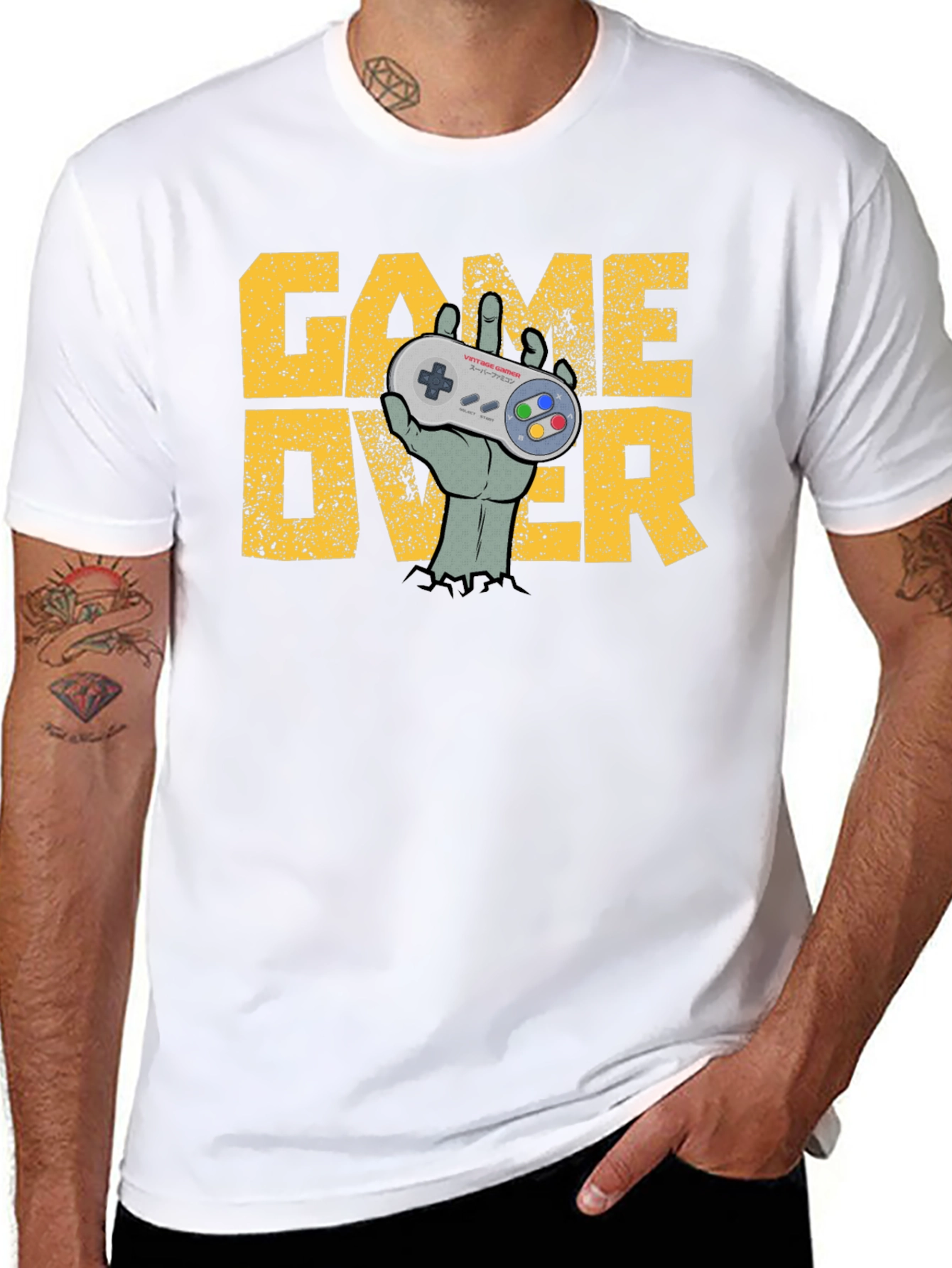 Game Over Zombie Hand Controller T-Shirt