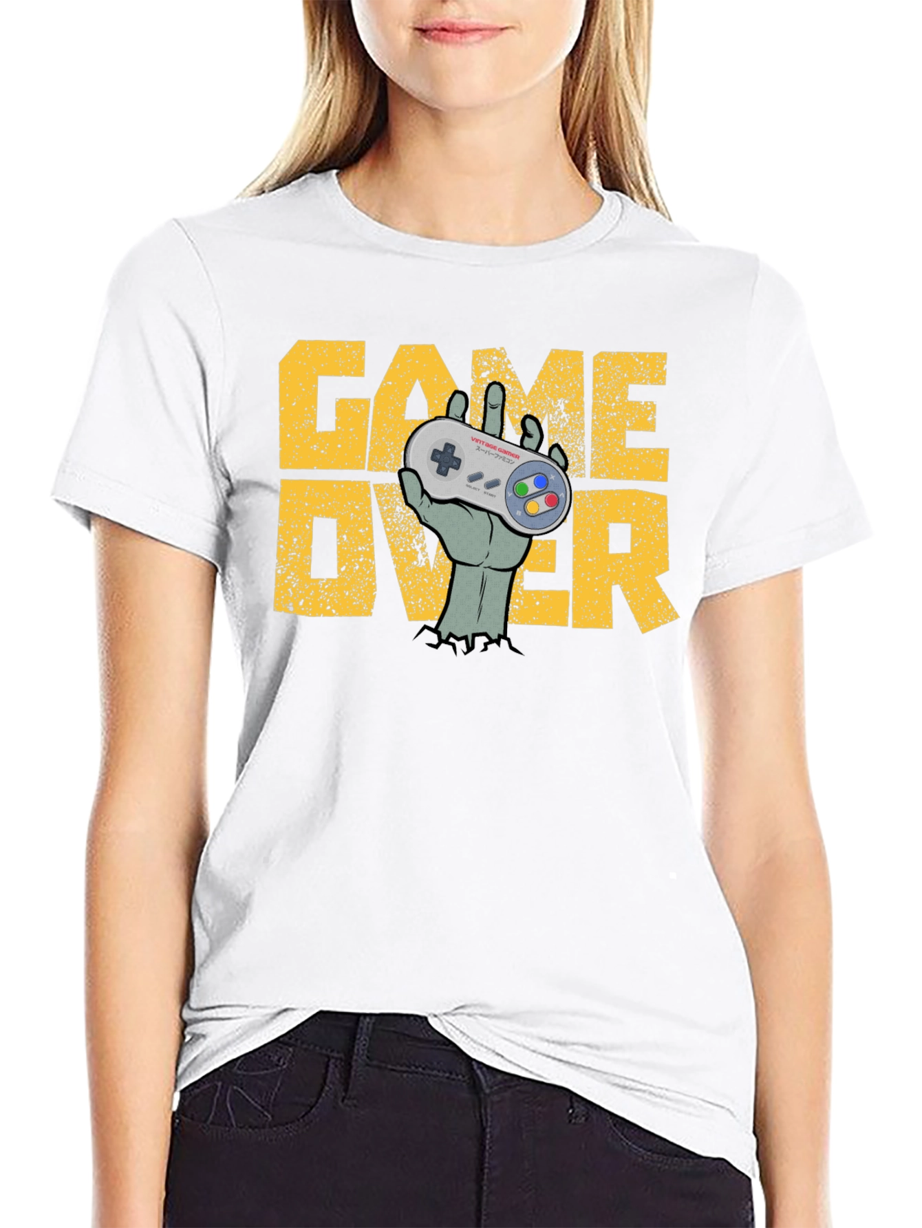 Game Over Zombie Hand Controller T-Shirt