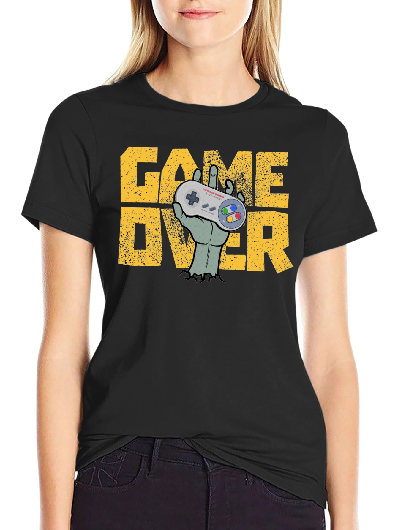 Game Over Zombie Hand Controller T-Shirt