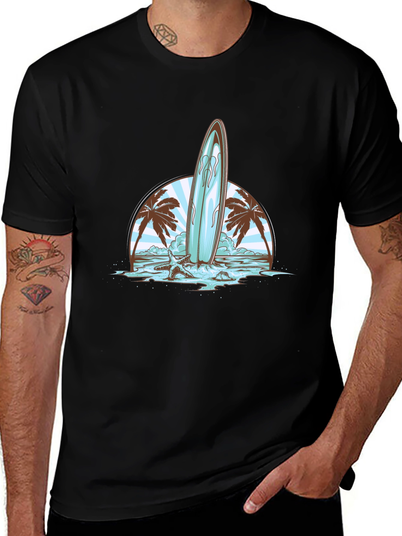 Surfboard Beach Graphic Tee