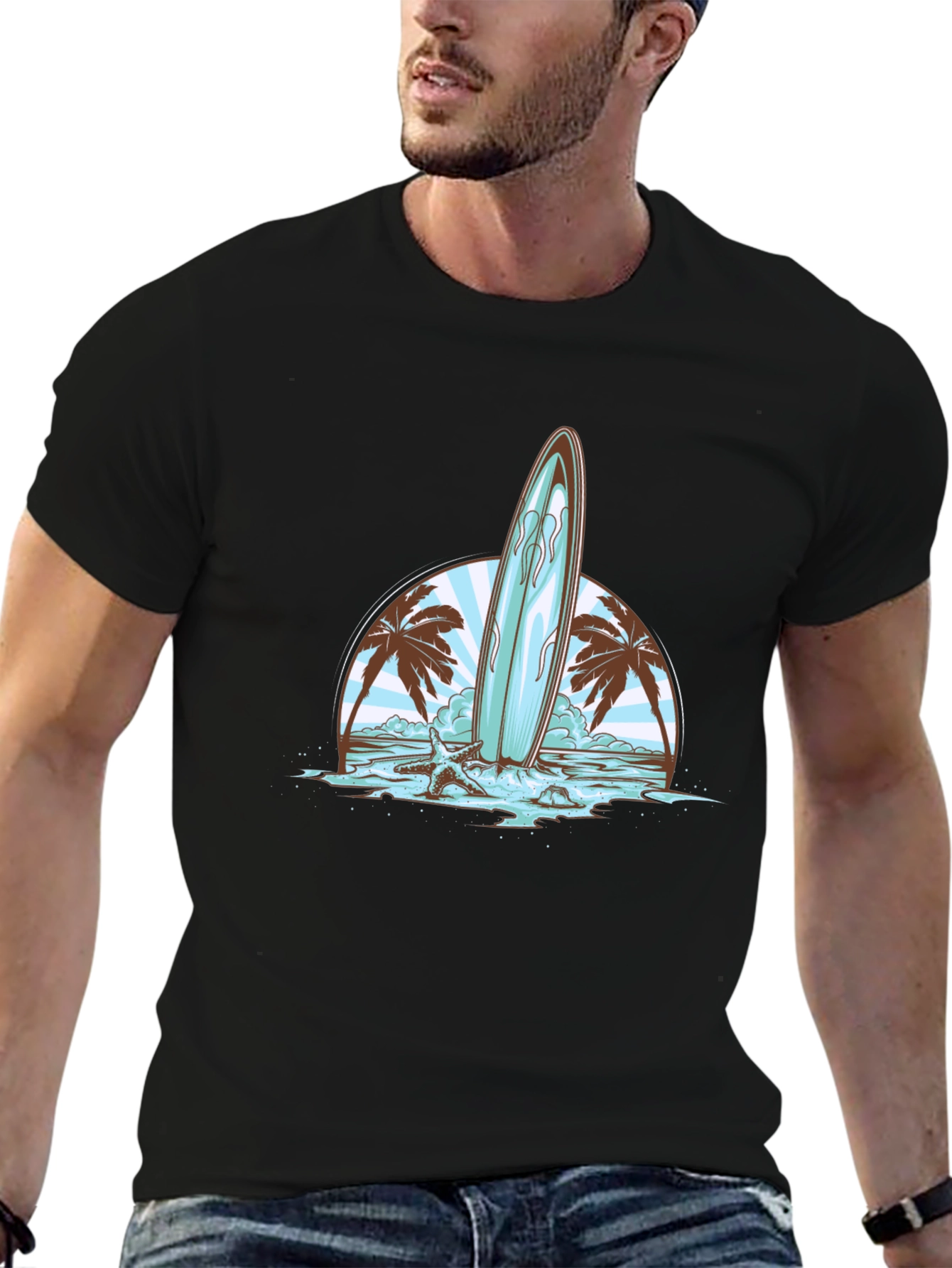 Surfboard Beach Graphic Tee
