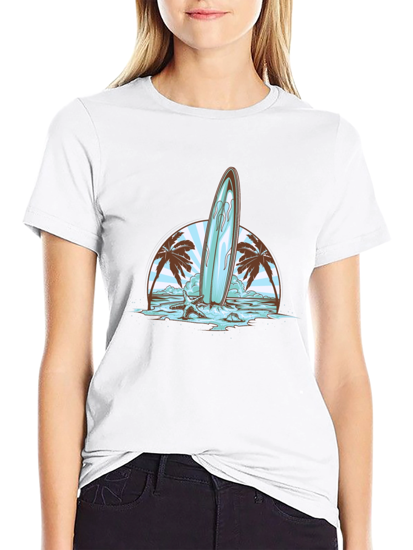 Surfboard Beach Graphic Tee