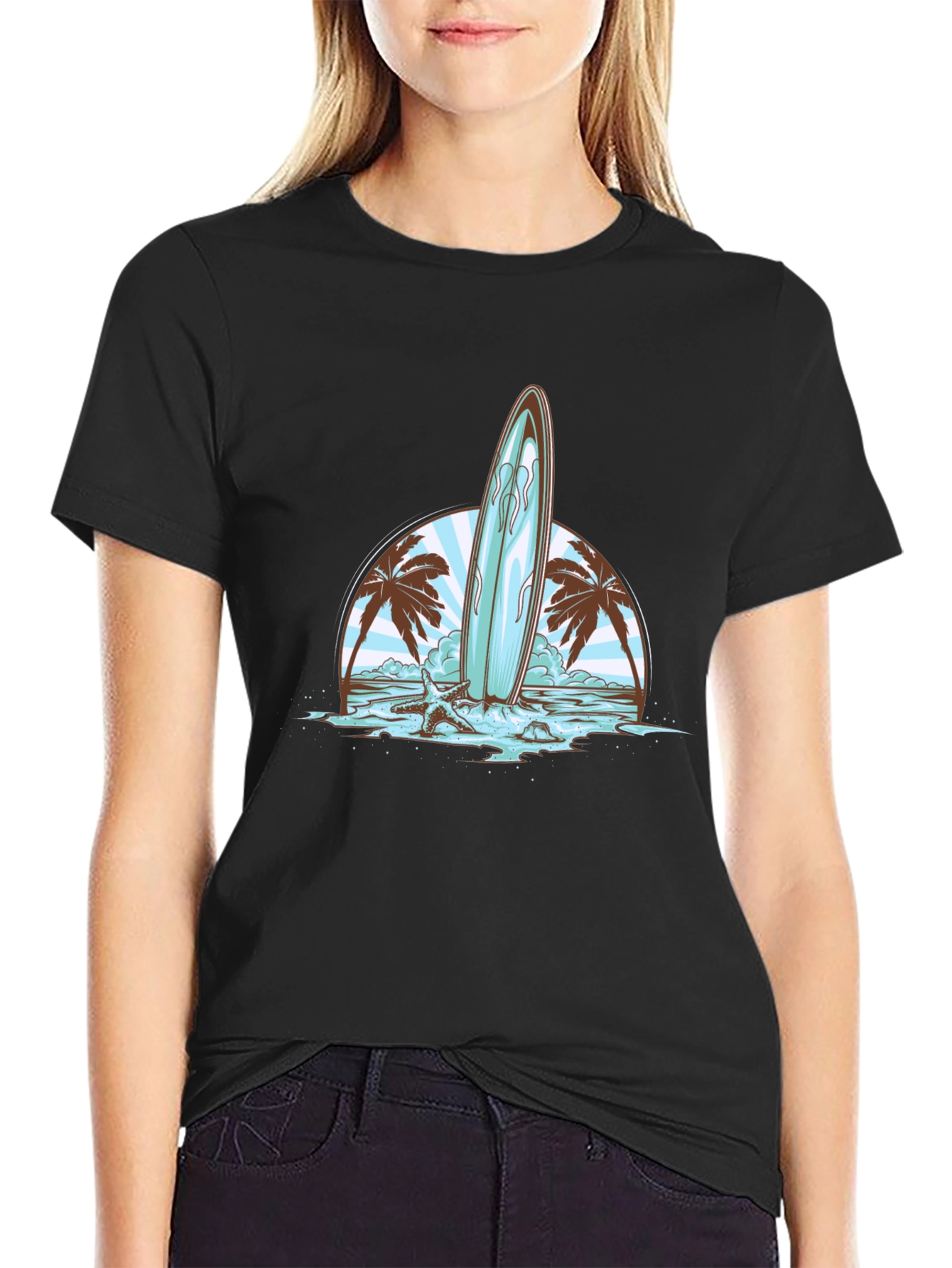 Surfboard Beach Graphic Tee