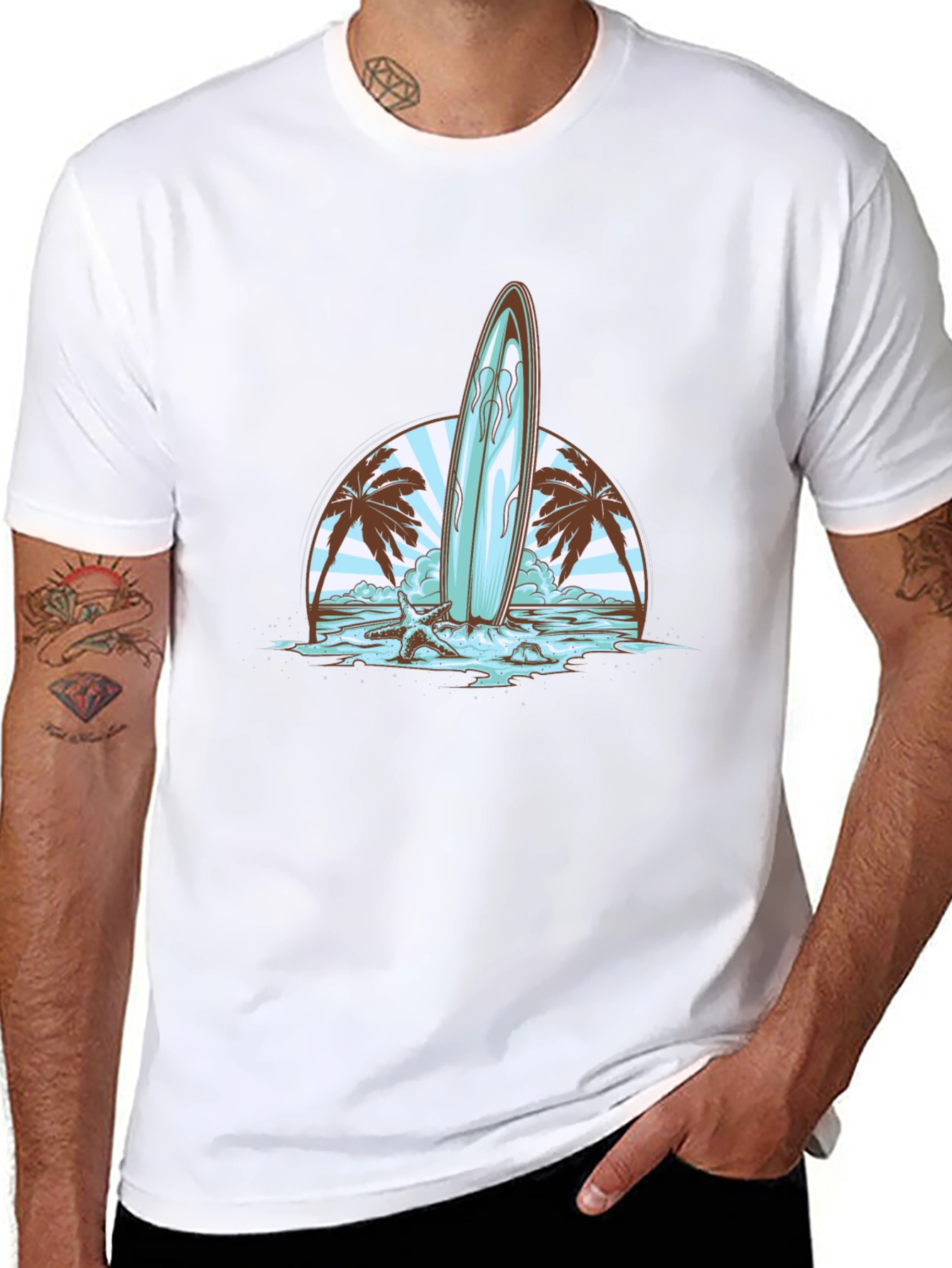 Surfboard Beach Graphic Tee