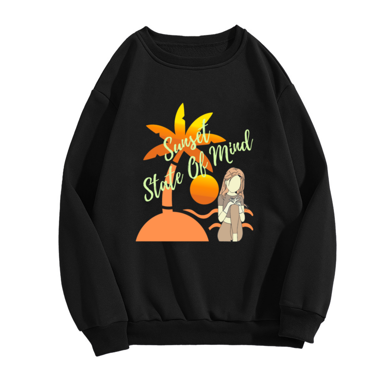 "Sunset State of Mind" Tropical Design - Crewneck Sweatshirt | Tropical, Beach, Summer Gift