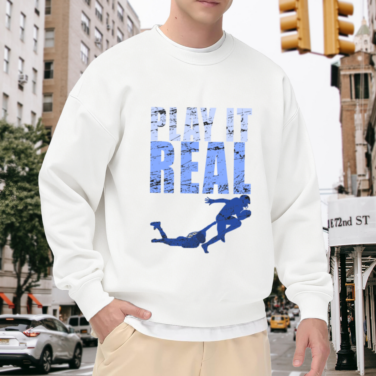 "PLAY IT REAL" Basketball Court Design - Crewneck Sweatshirt | Basketball, Sports, Athletic Gift