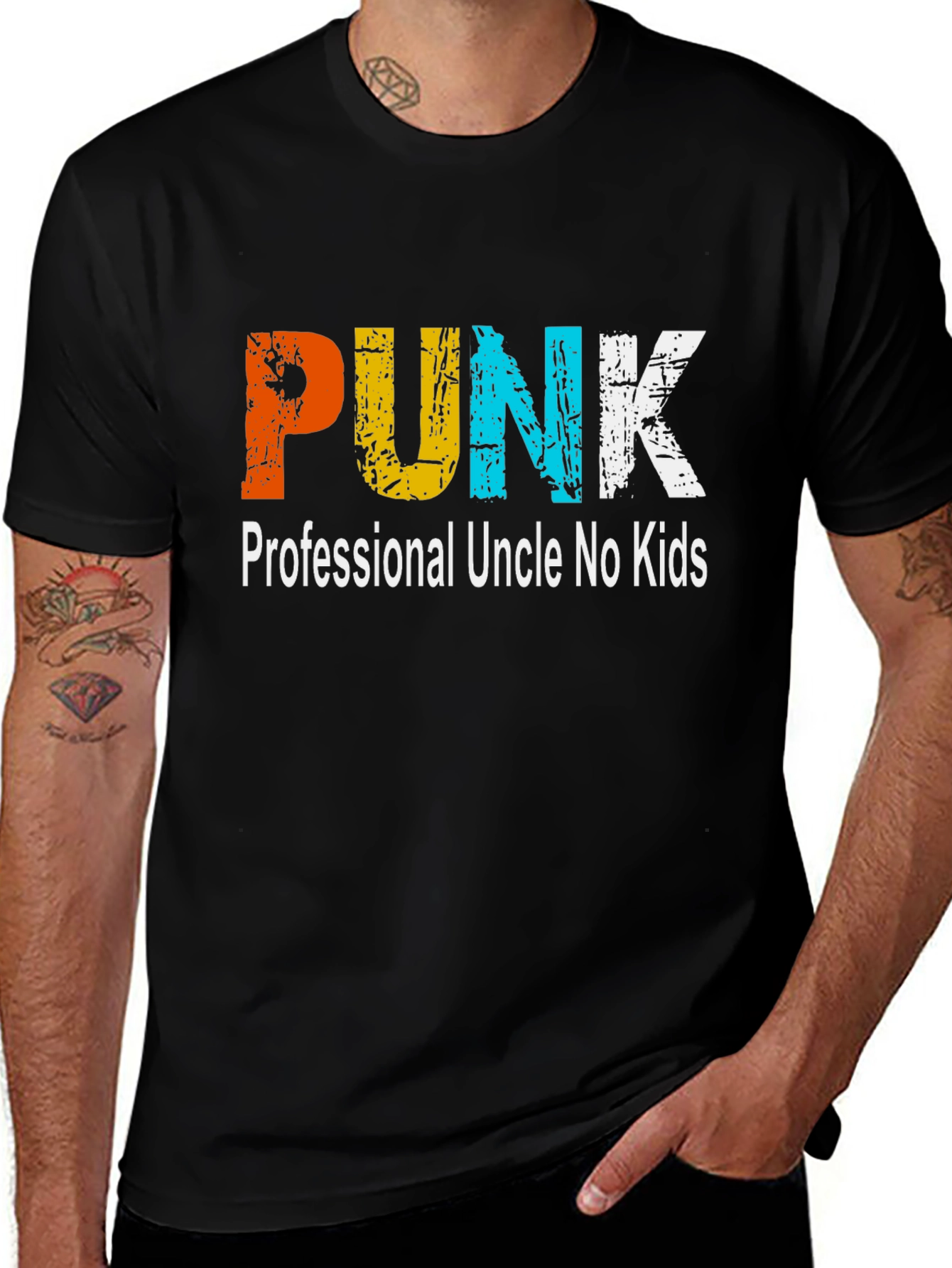 Punk Professional Uncle No Kids Graphic T-Shirt