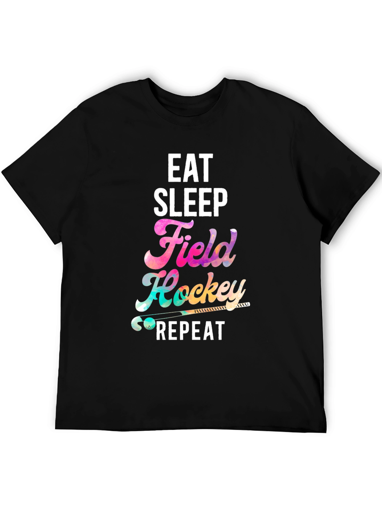 Eat Sleep Field Hockey Repeat Black T-Shirt