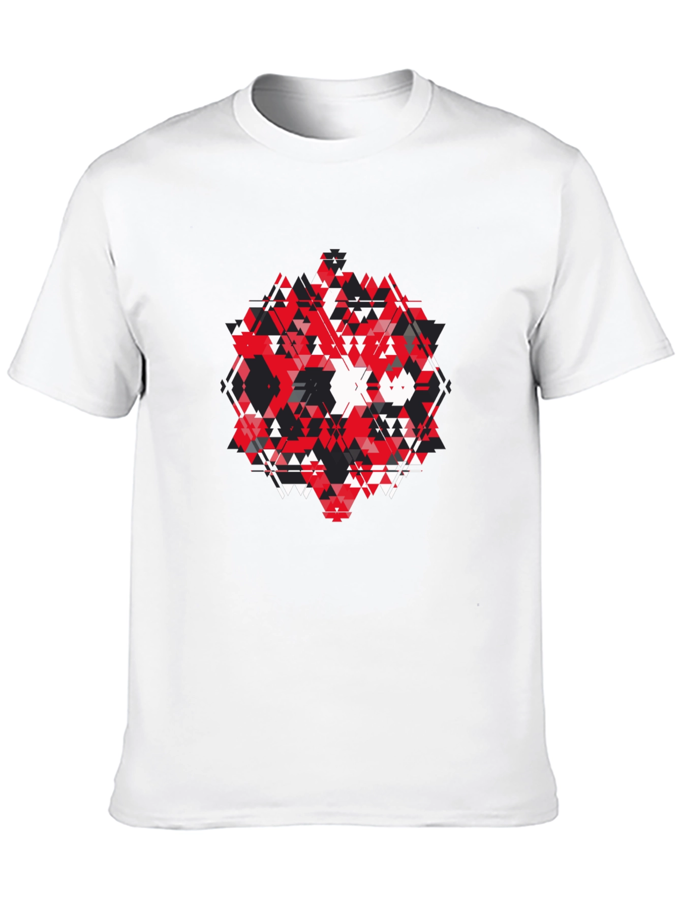 Abstract Geometric Triangle Graphic Print Black T-Shirt