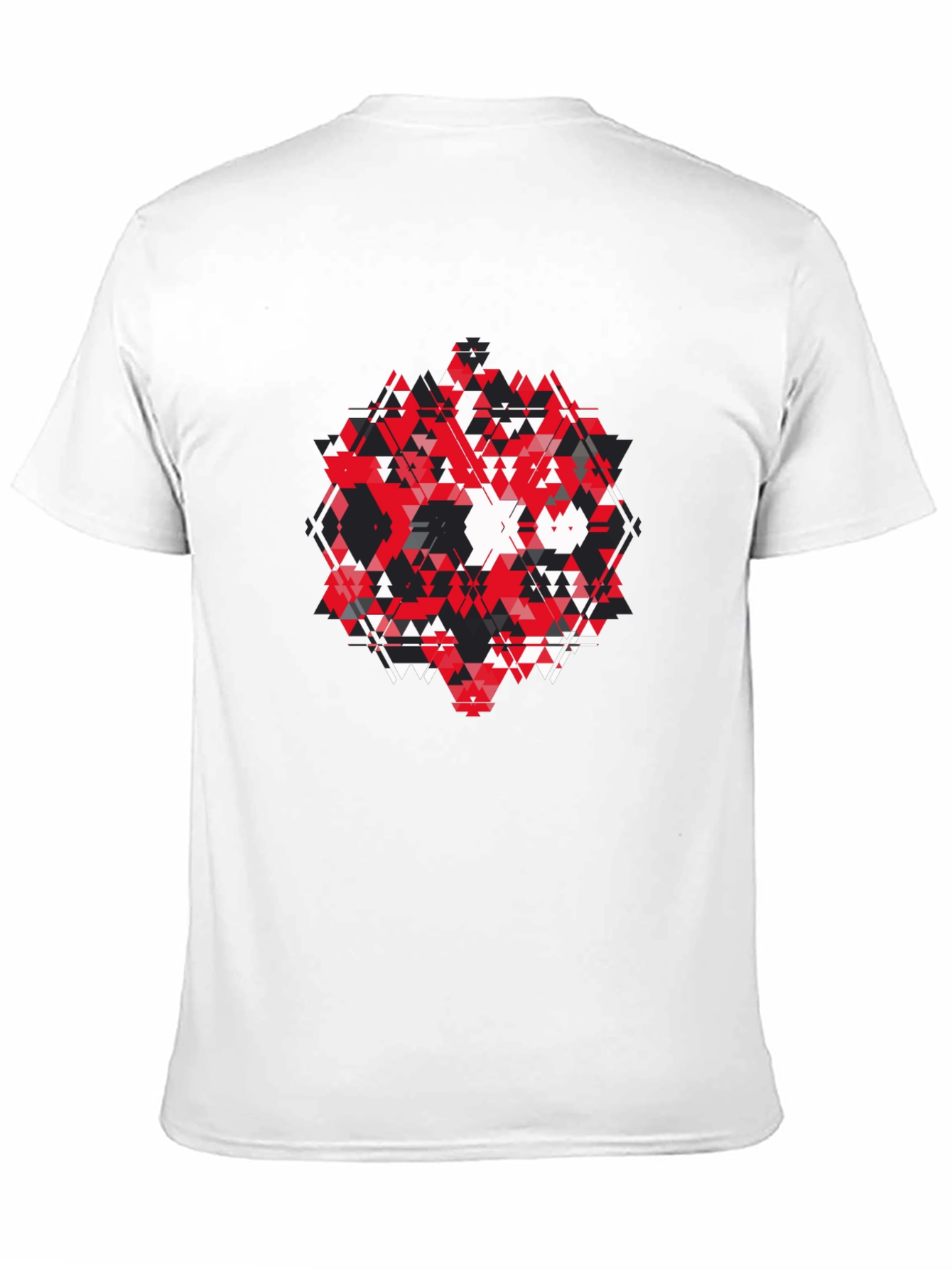 Abstract Geometric Triangle Graphic Print Black T-Shirt