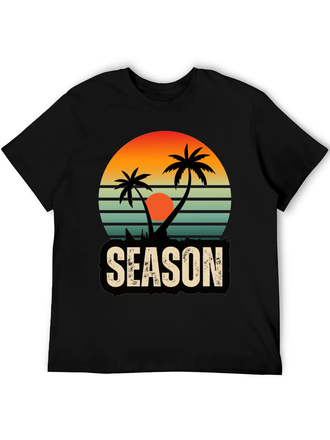 Tropical Season Black T-Shirt
