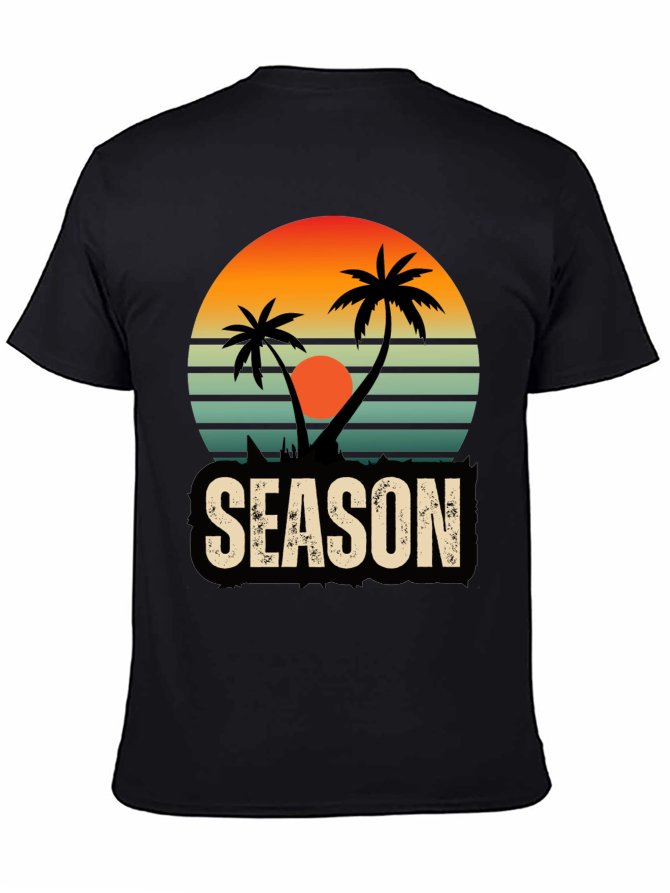 Tropical Season Black T-Shirt