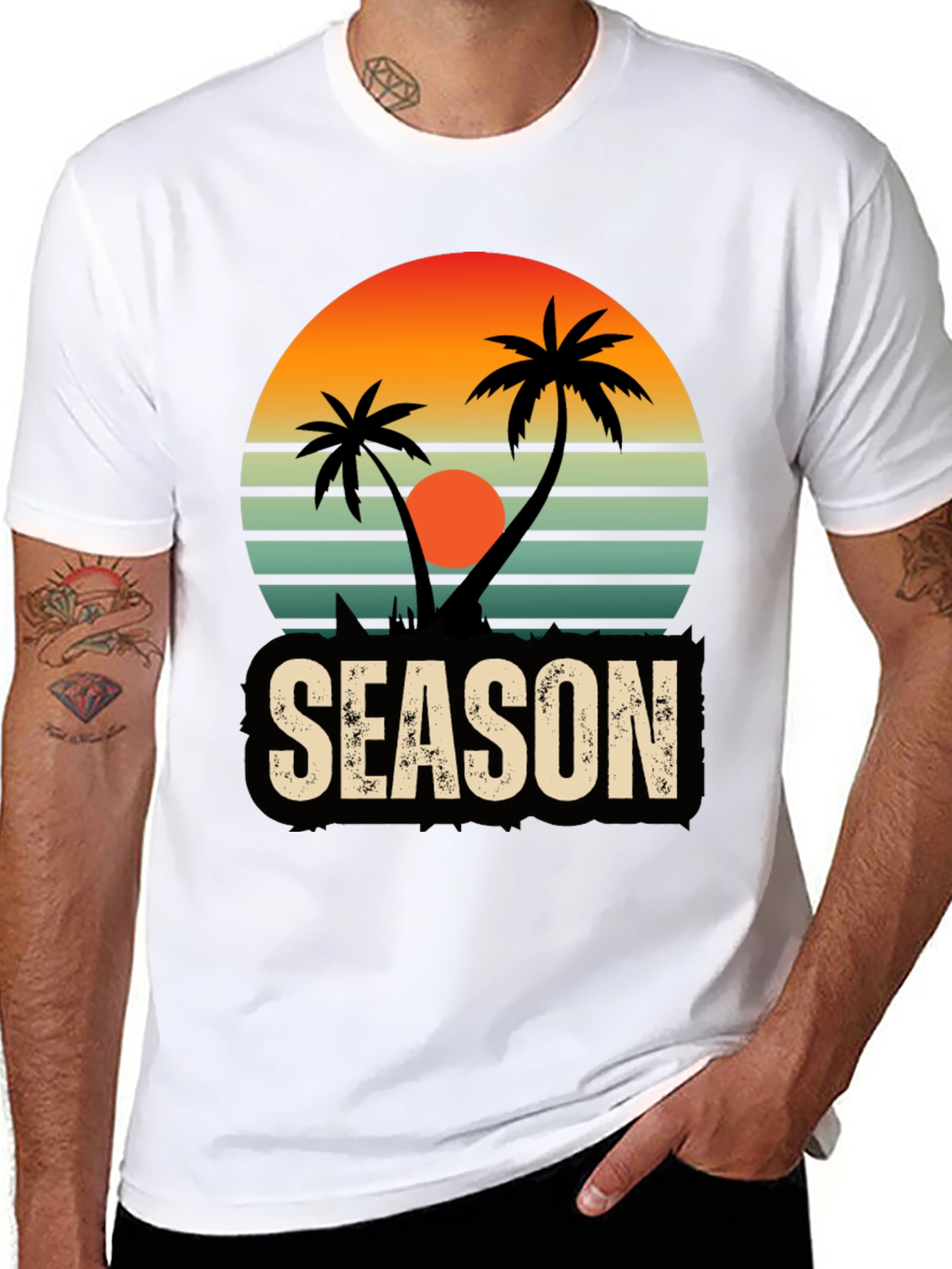 Tropical Season Black T-Shirt