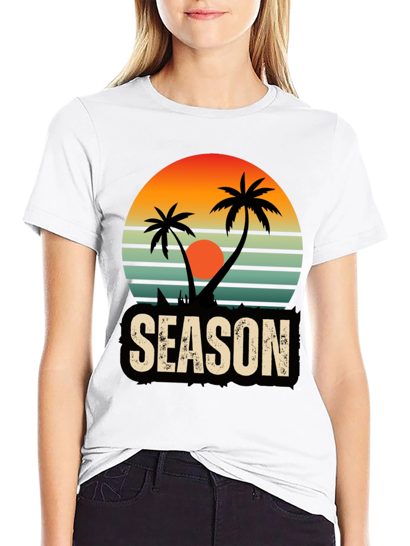 Tropical Season Black T-Shirt