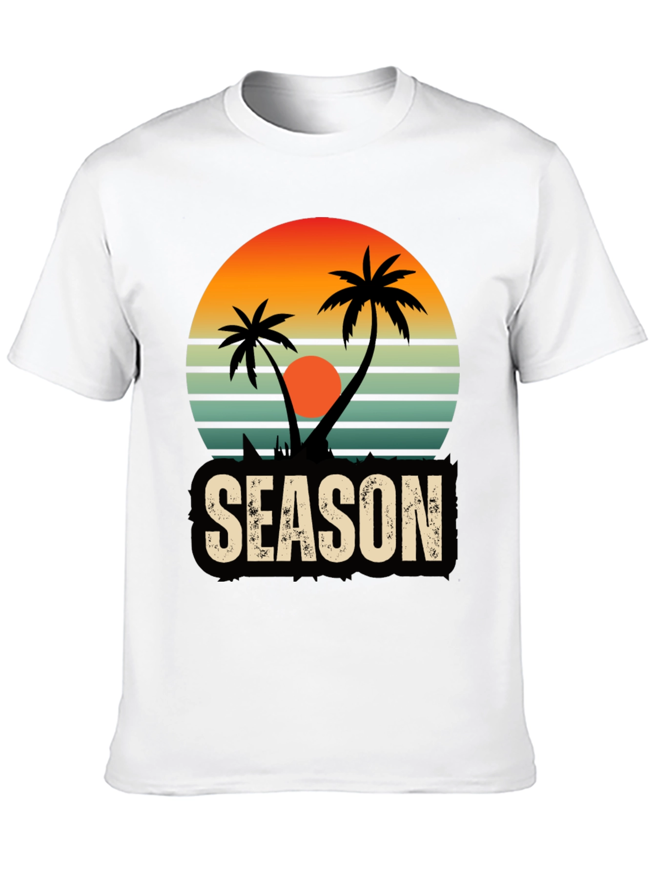 Tropical Season Black T-Shirt