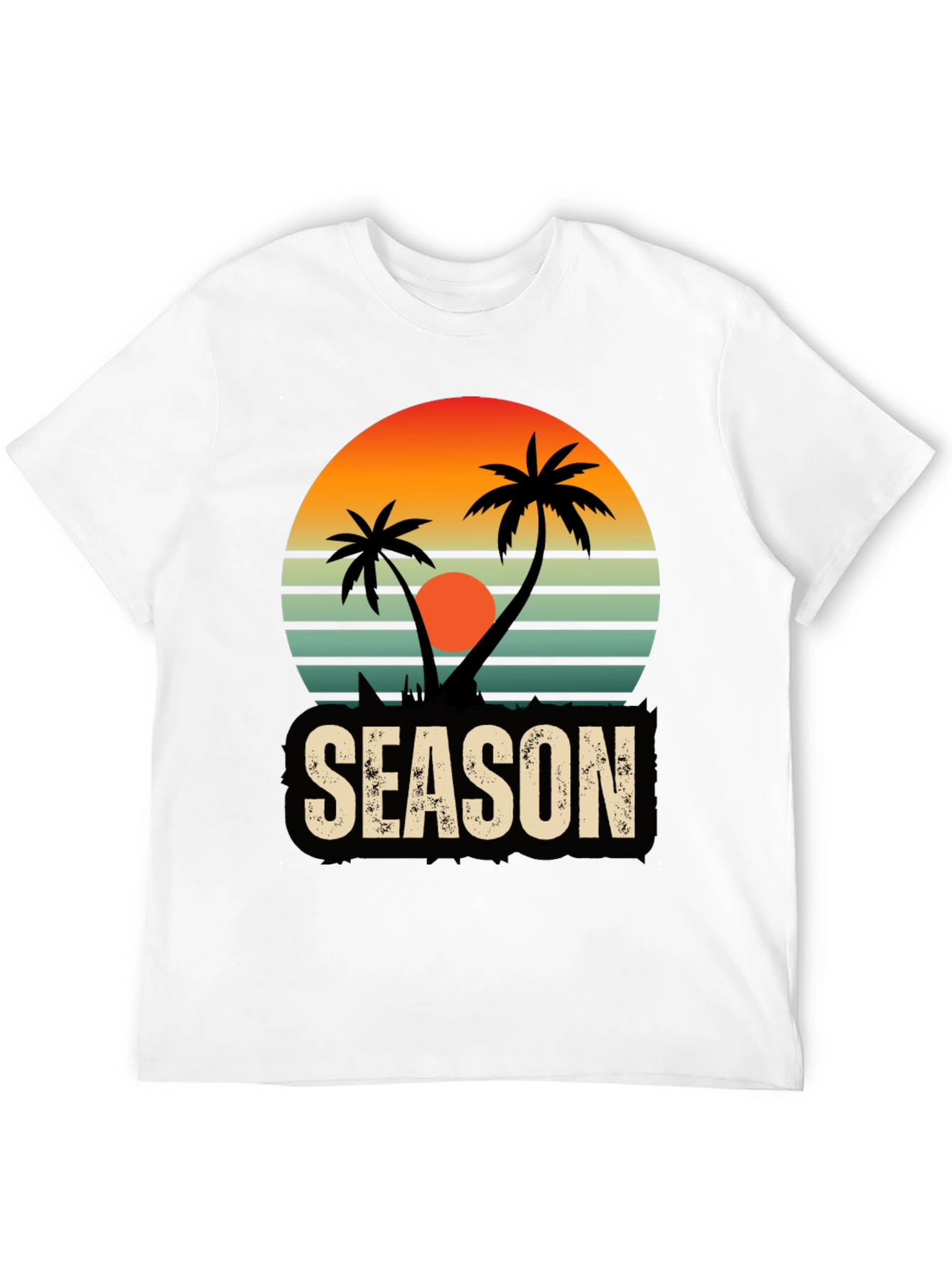 Tropical Season Black T-Shirt