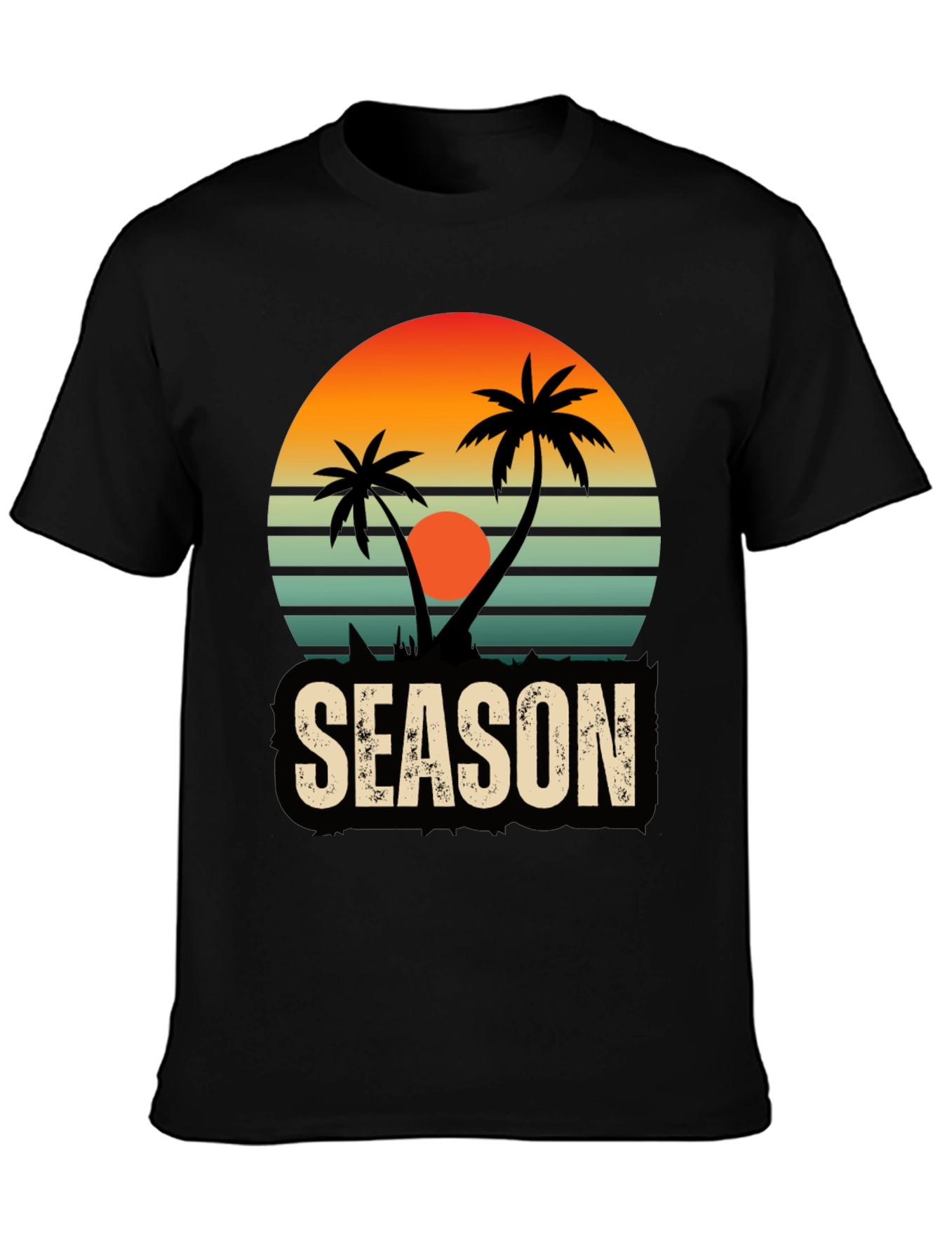 Tropical Season Black T-Shirt
