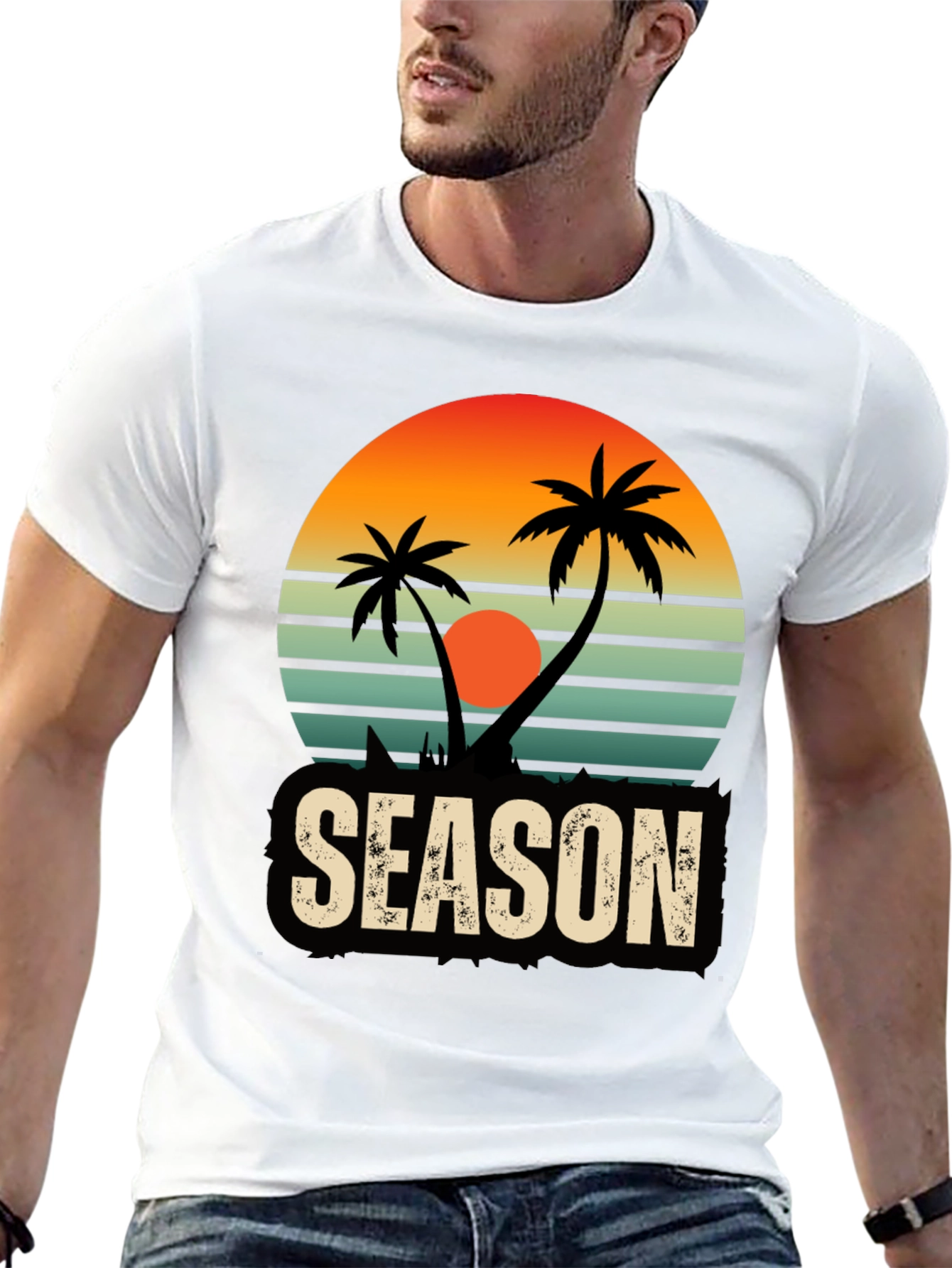 Tropical Season Black T-Shirt