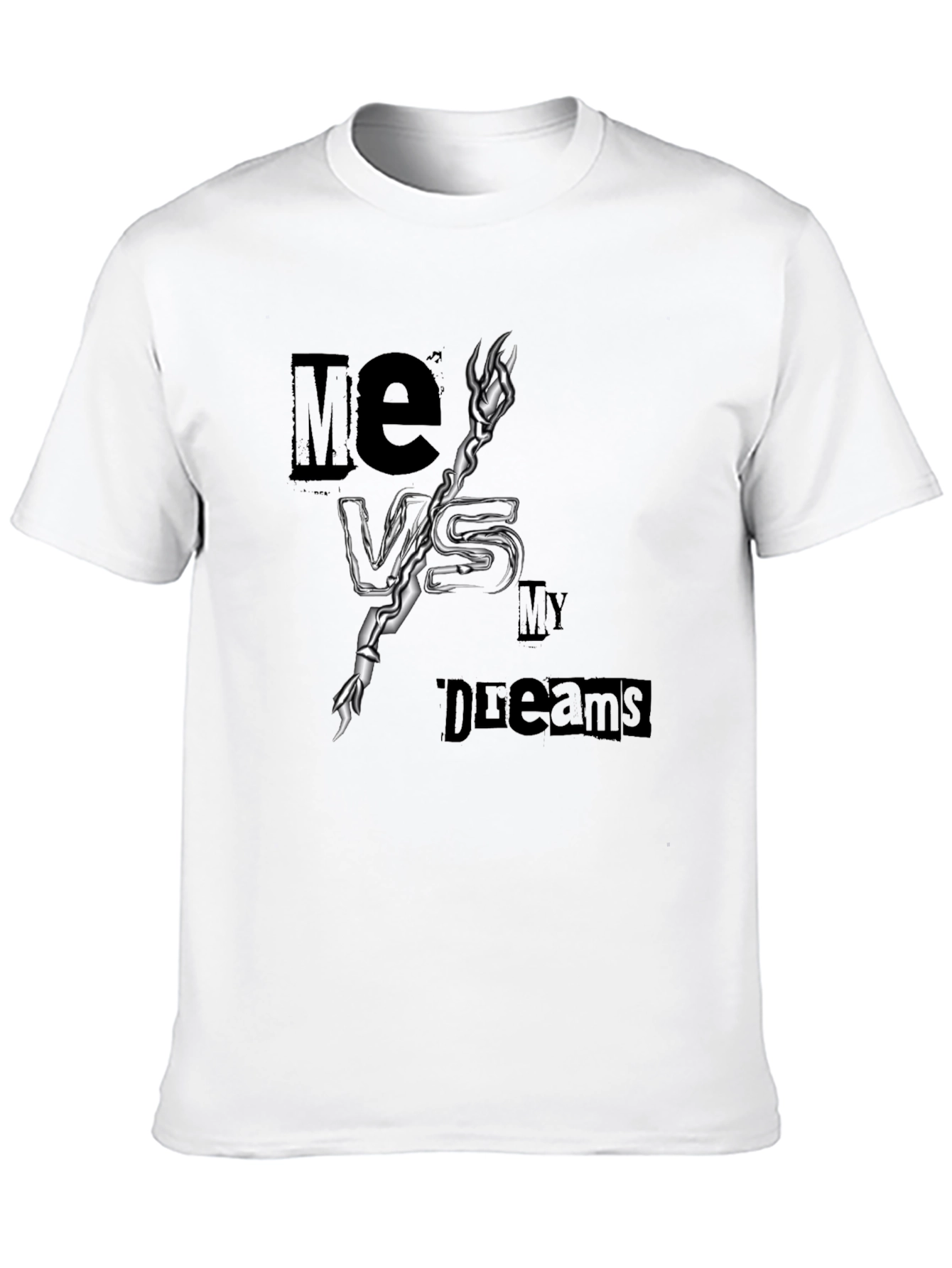 Me Vs My Dreams Black Graphic T-Shirt